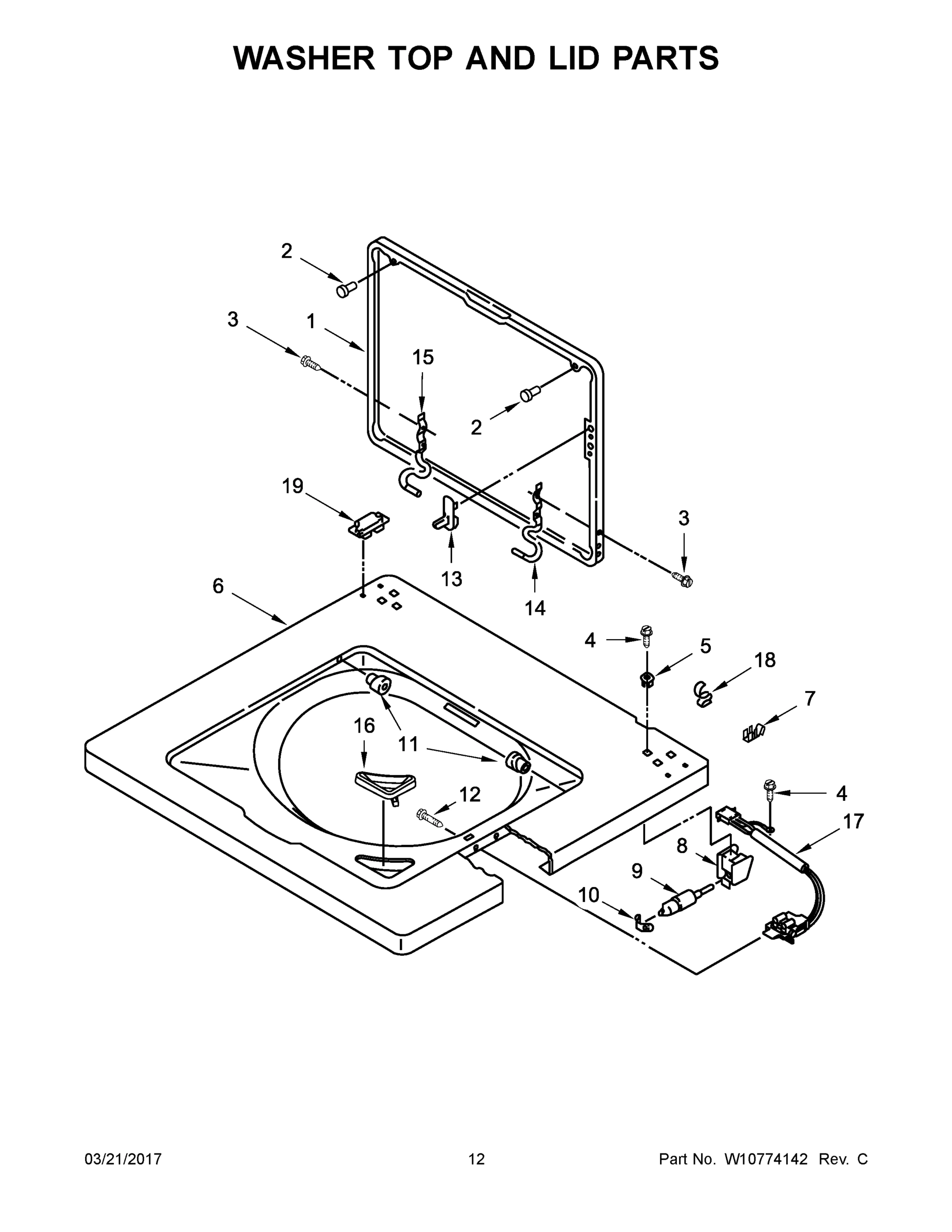 07 - WASHER TOP AND LID PARTS