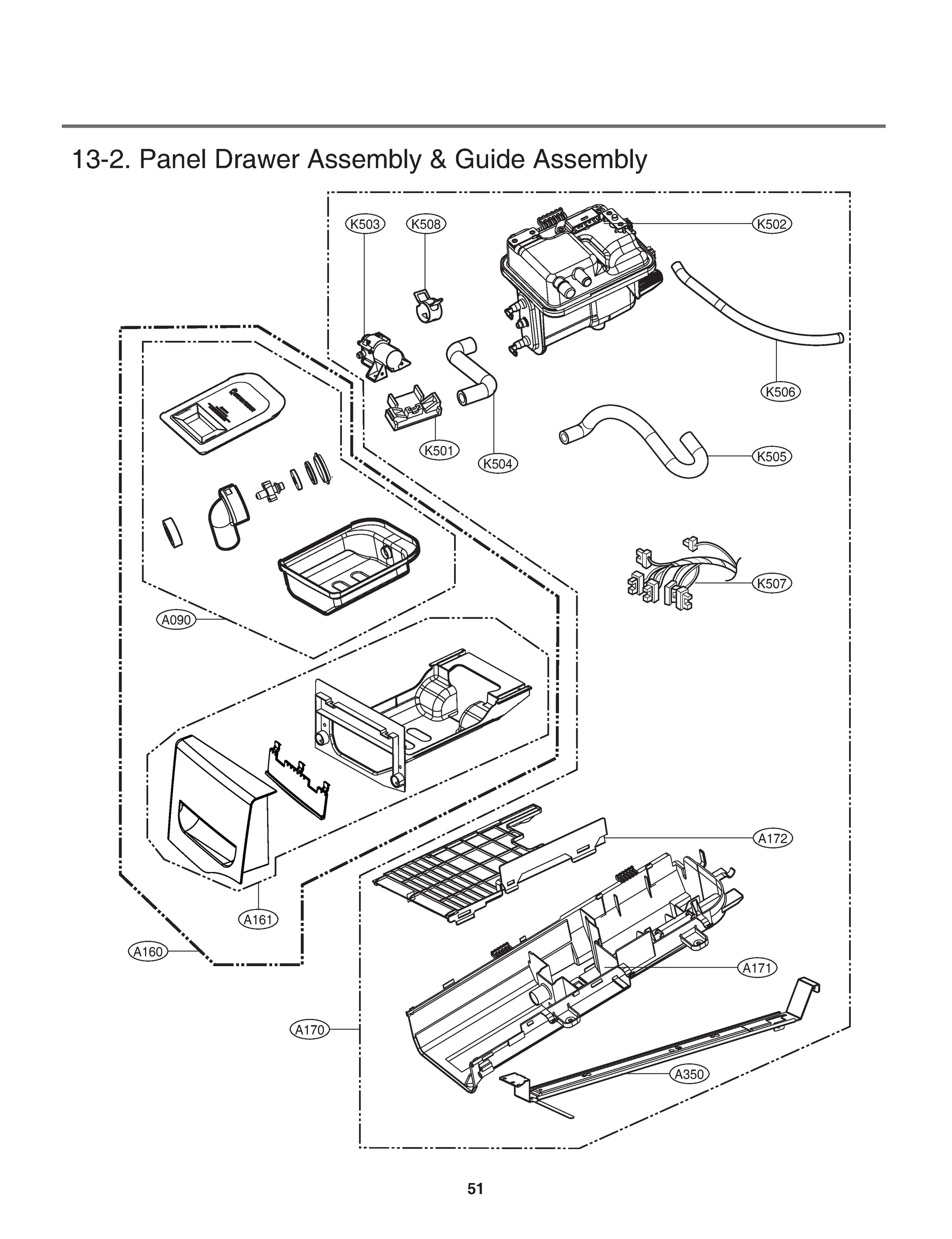 PANEL DRAWER ASSEMBLY & GUIDE ASSEMBLY