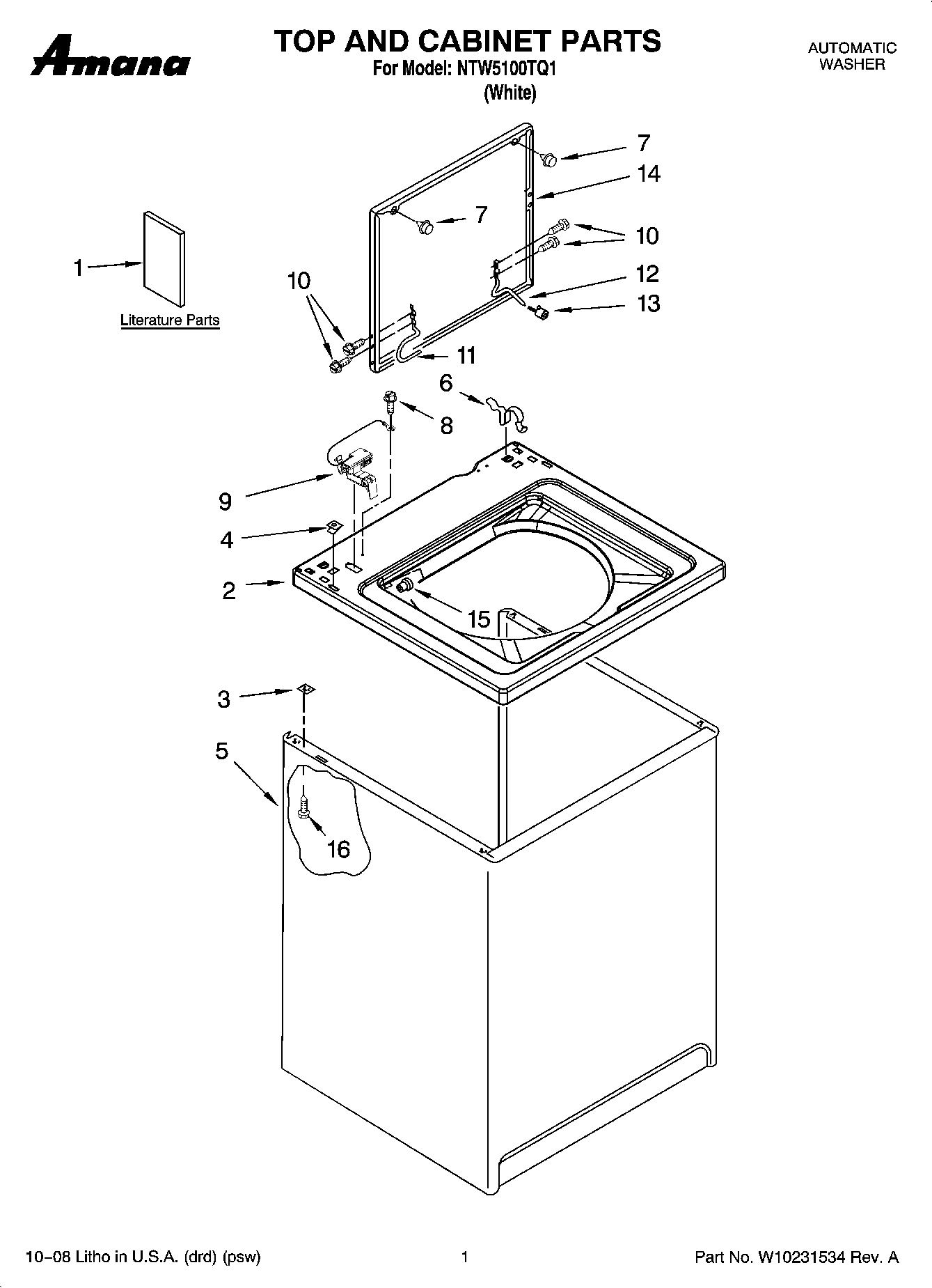 01 - TOP AND CABINET PARTS