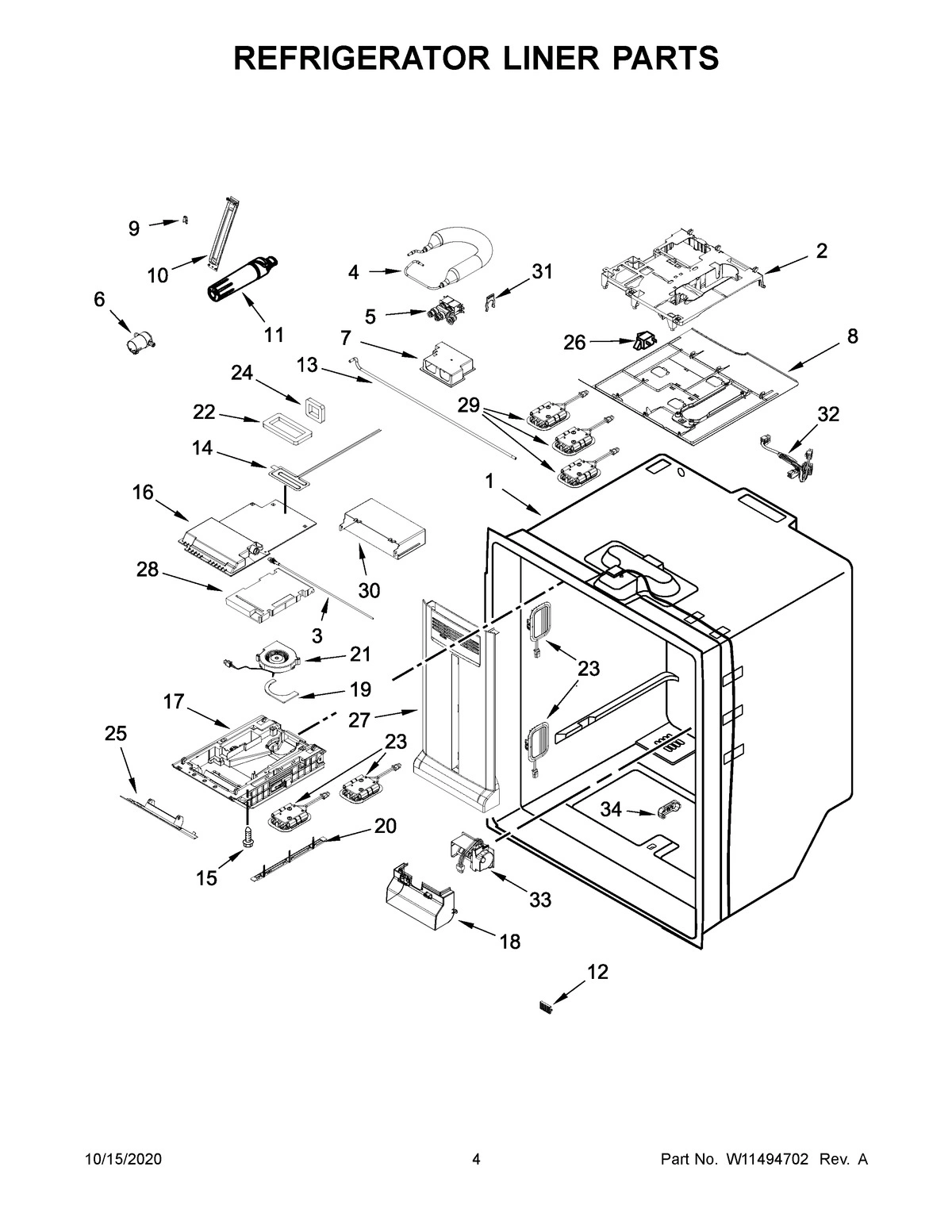 03 - REFRIGERATOR LINER PARTS