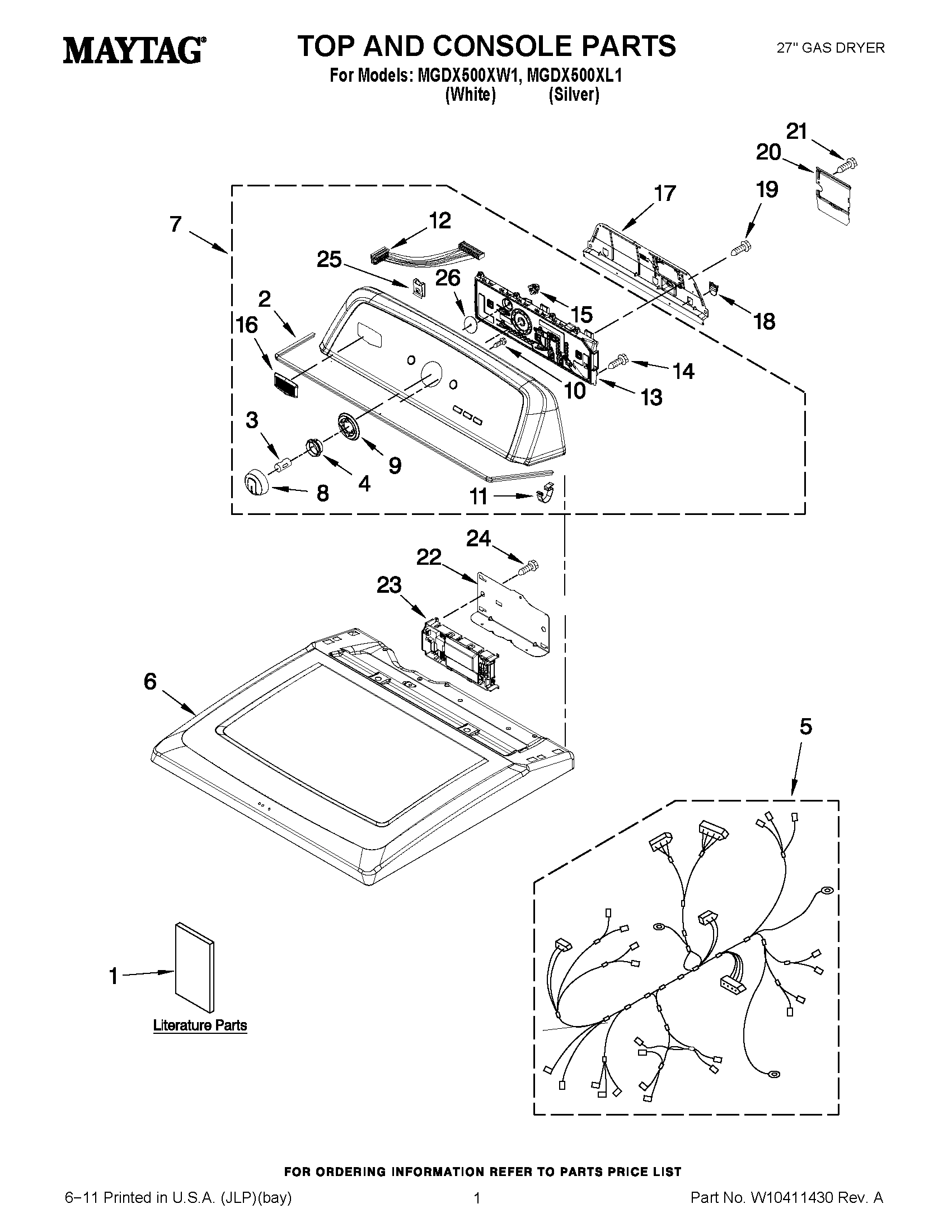 01 - TOP AND CONSOLE PARTS