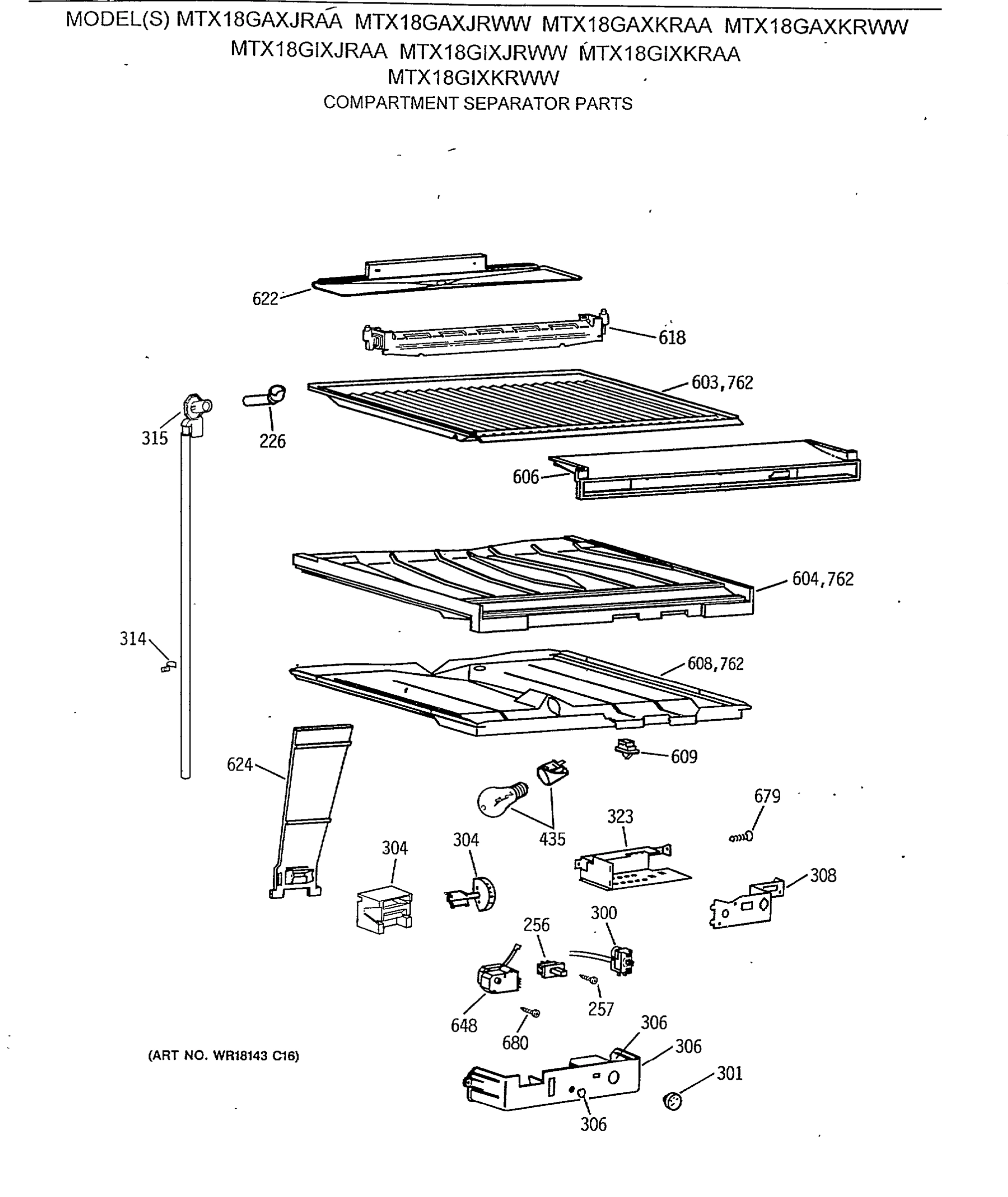 COMPARTMENT SEPARATOR PARTS