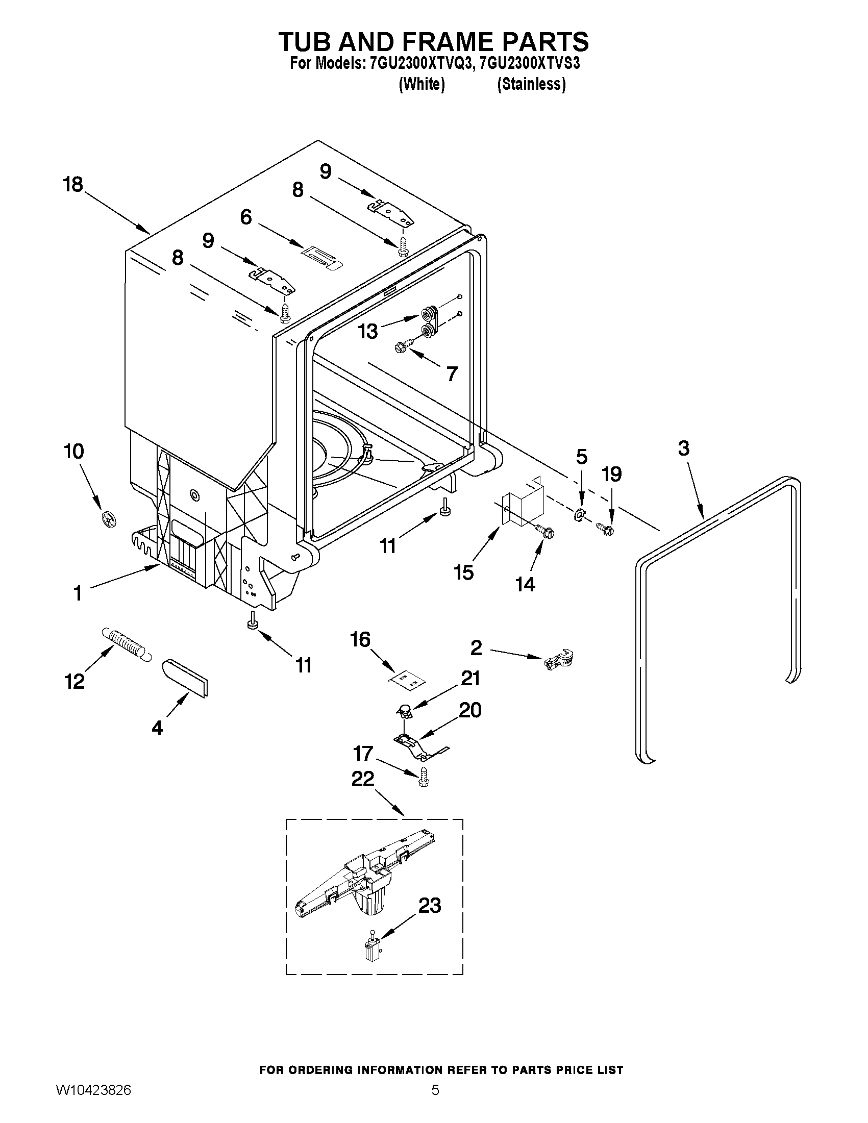 05 - TUB AND FRAME PARTS