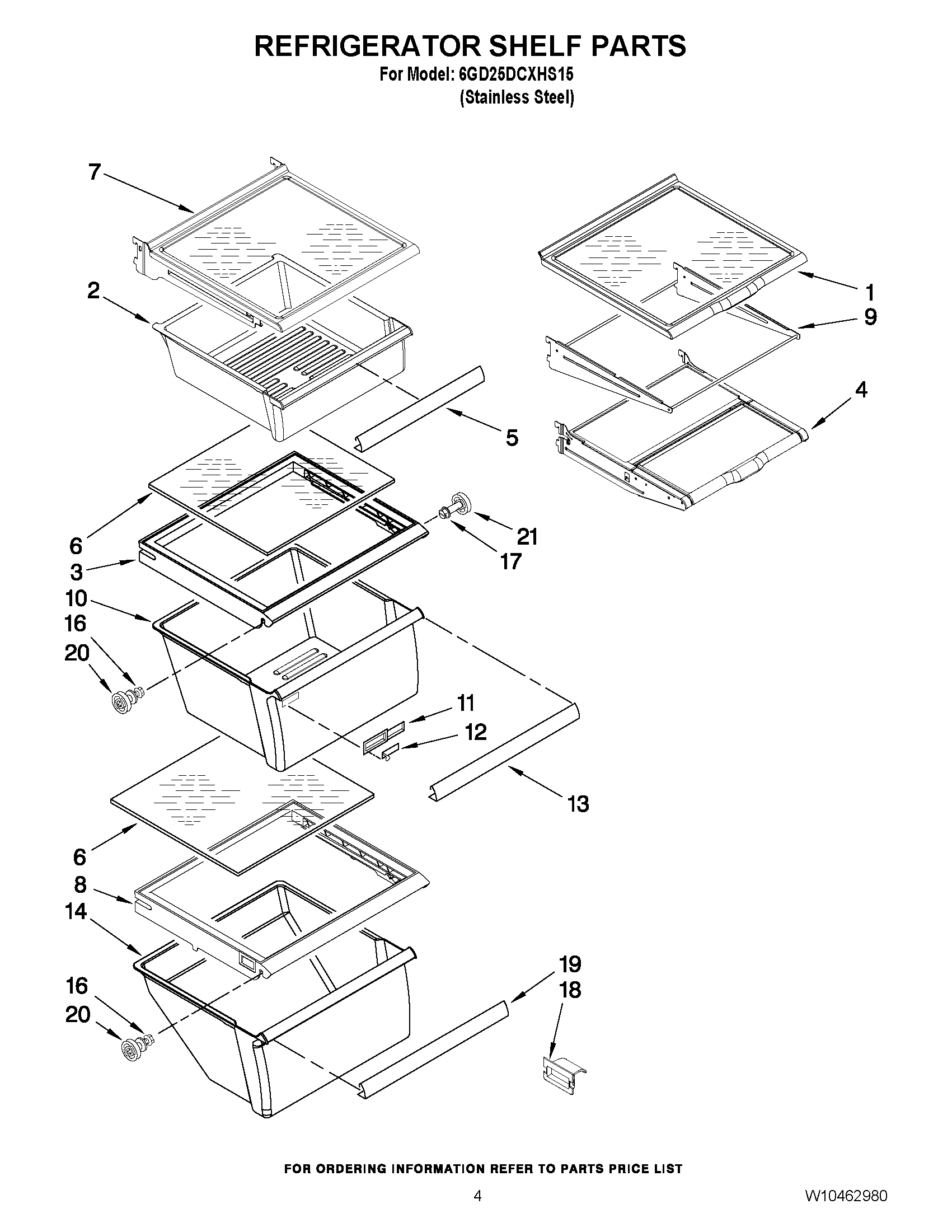 03 - REFRIGERATOR SHELF PARTS