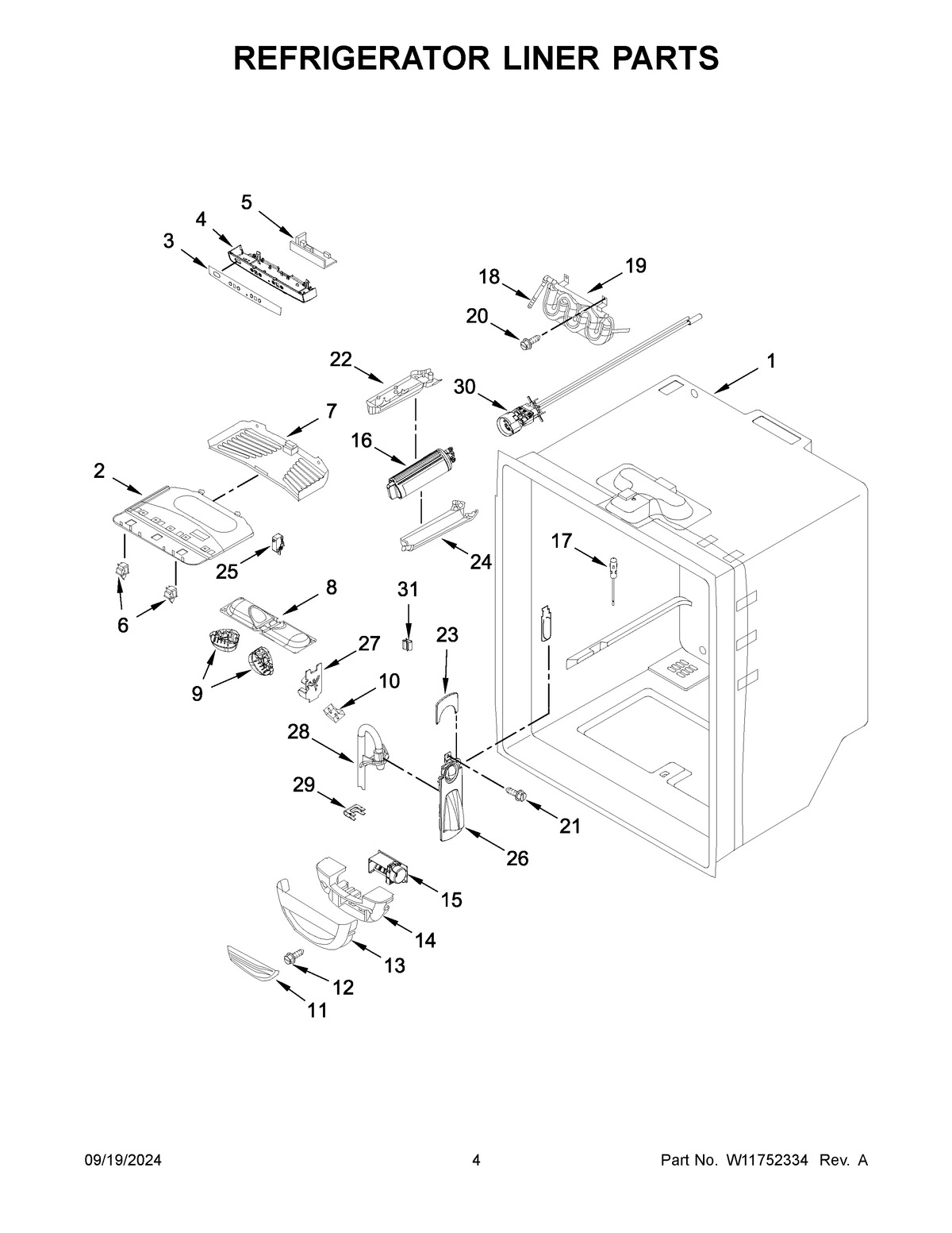 03 - REFRIGERATOR LINER PARTS