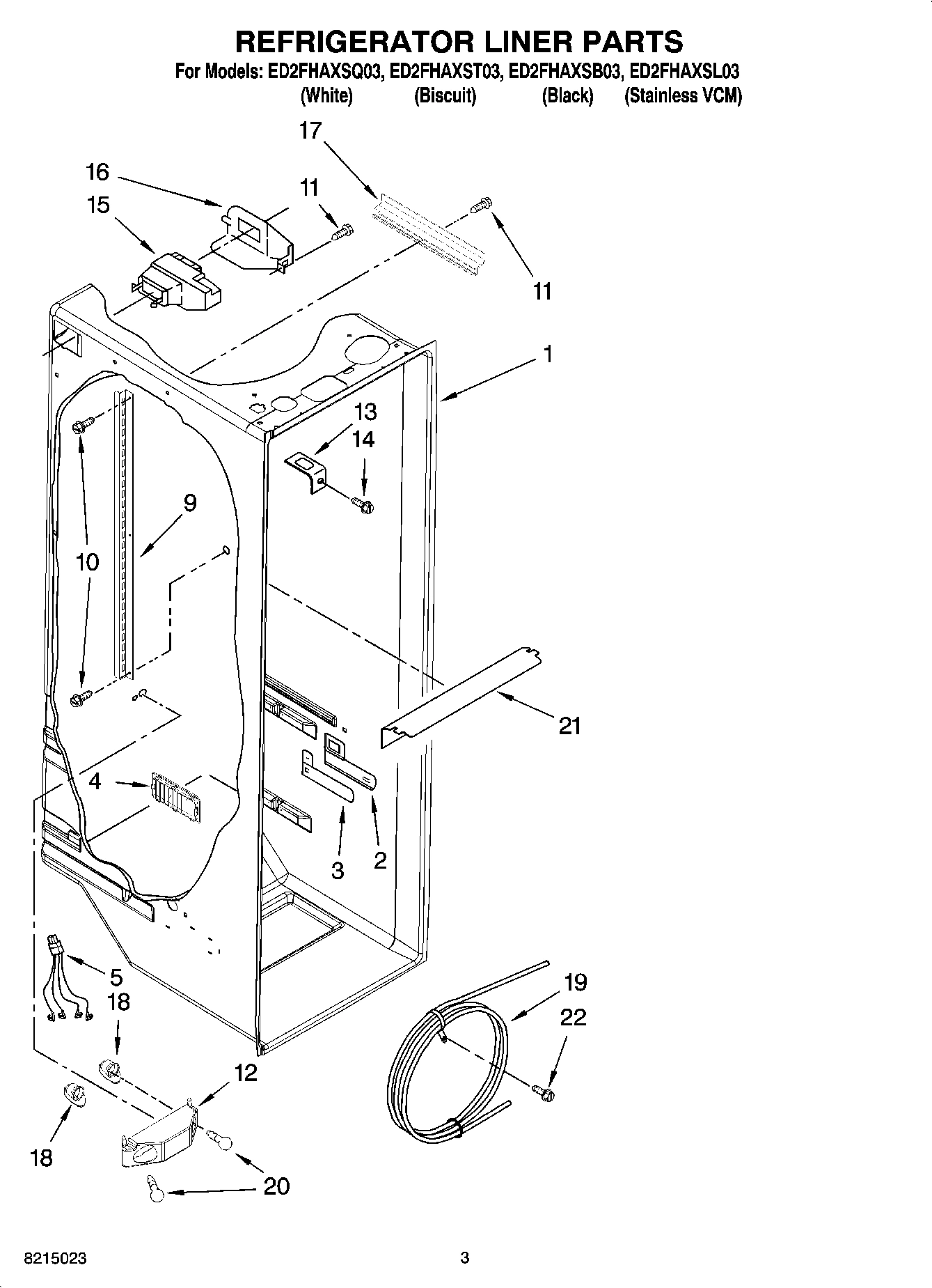 02 - REFRIGERATOR LINER PARTS