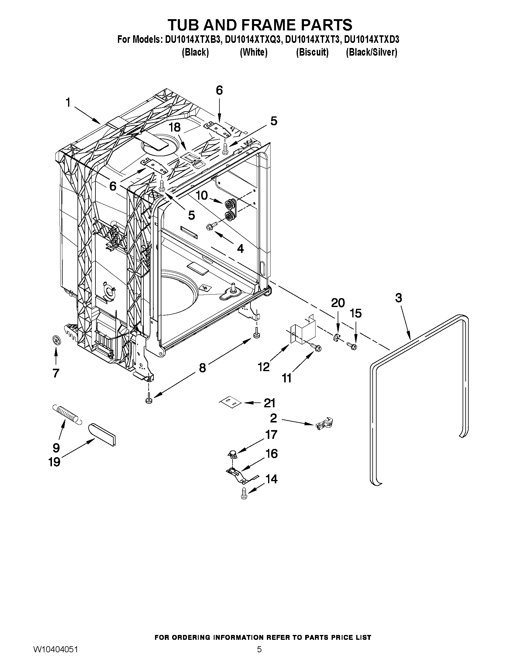 05 - TUB AND FRAME PARTS