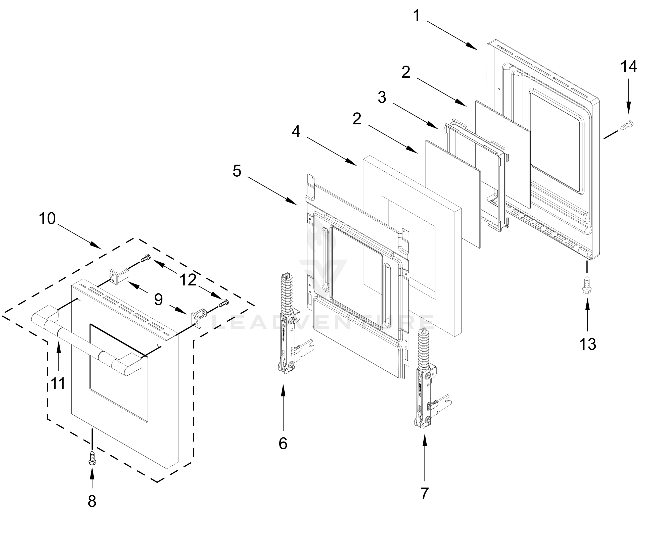 18-IN OVEN DOOR PARTS