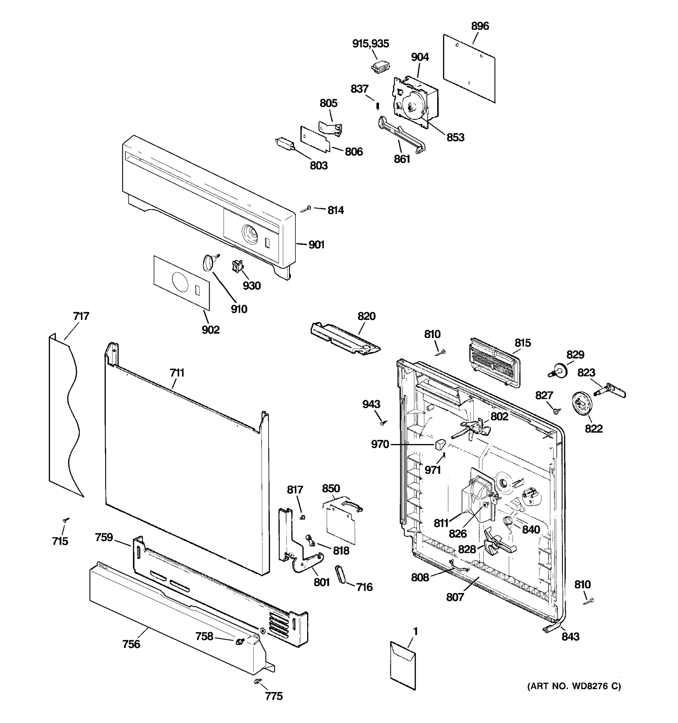 ESCUTCHEON & DOOR ASSEMBLY
