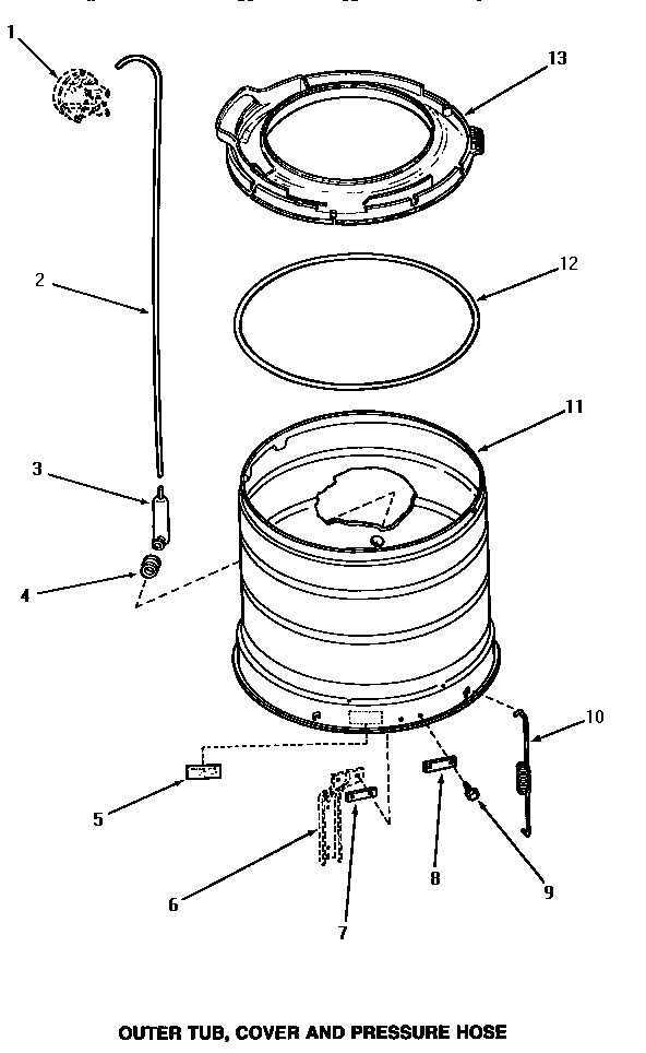 15 - OUTER TUB, COVER & PRESSURE HOSE