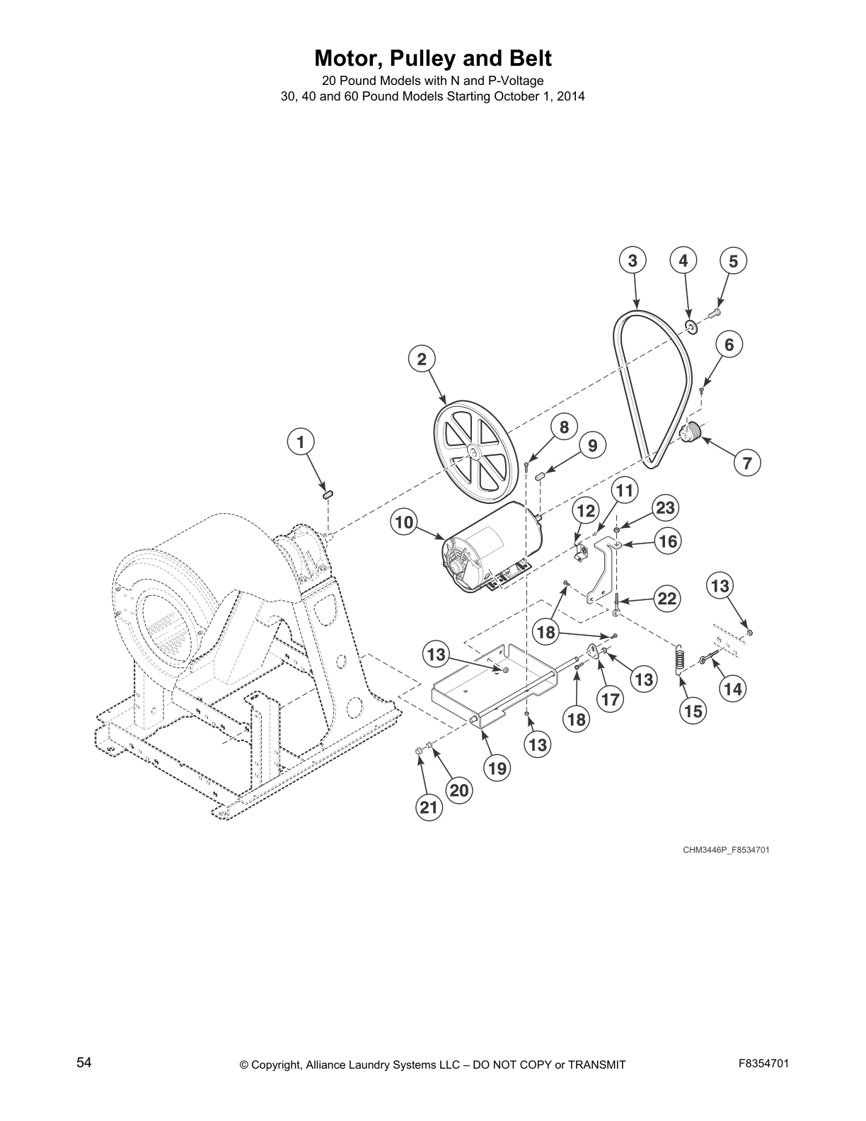 Motor, Pulley and Belt