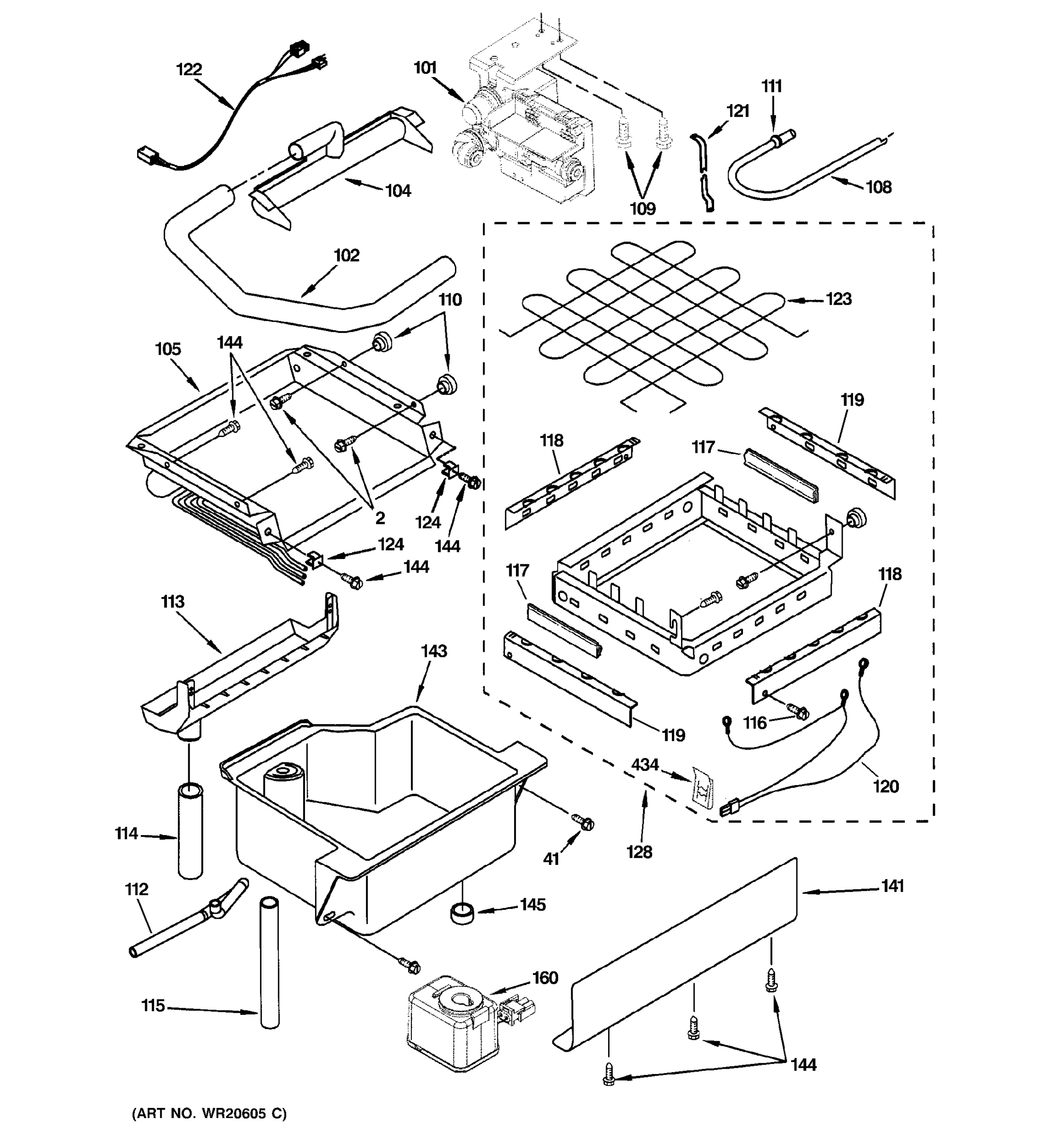 EVAPORATOR, ICE CUTTER GRID & WATER PARTS