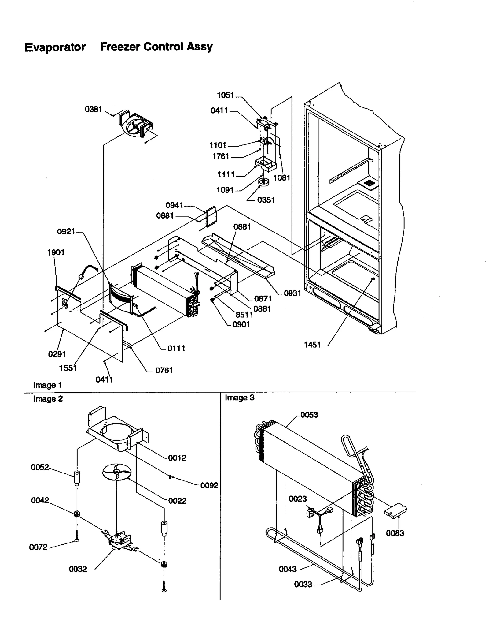 EVAPORATOR/FREEZER CONTROL ASSY.