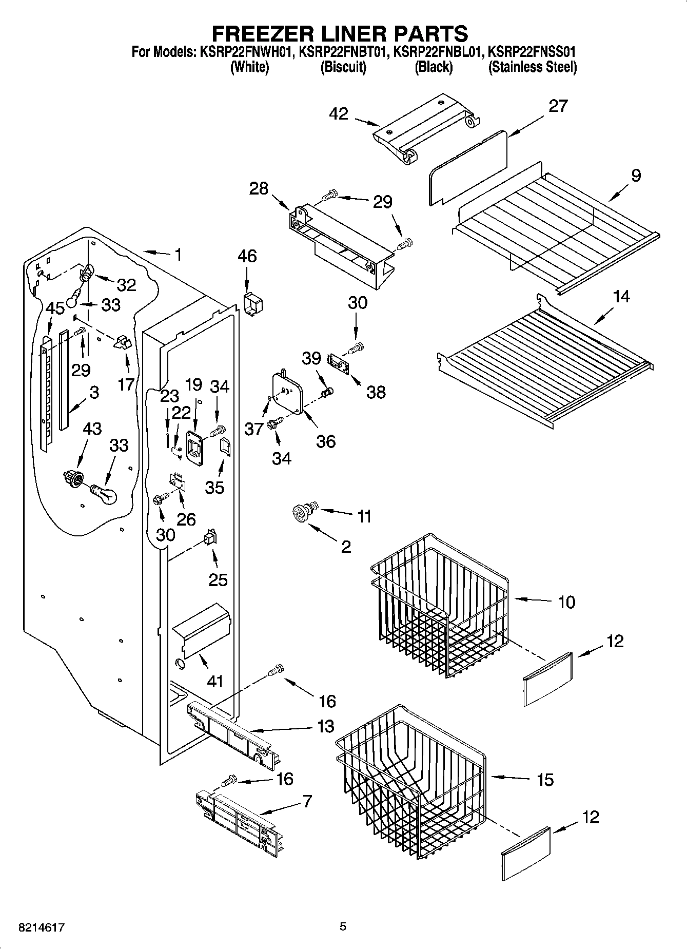 04 - FREEZER LINER PARTS