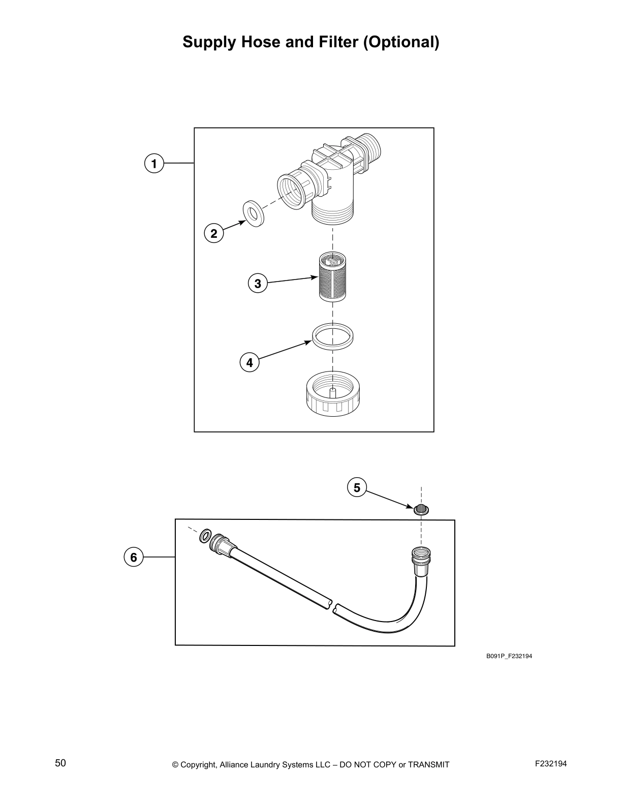 Supply Hose and Filter (Optional)