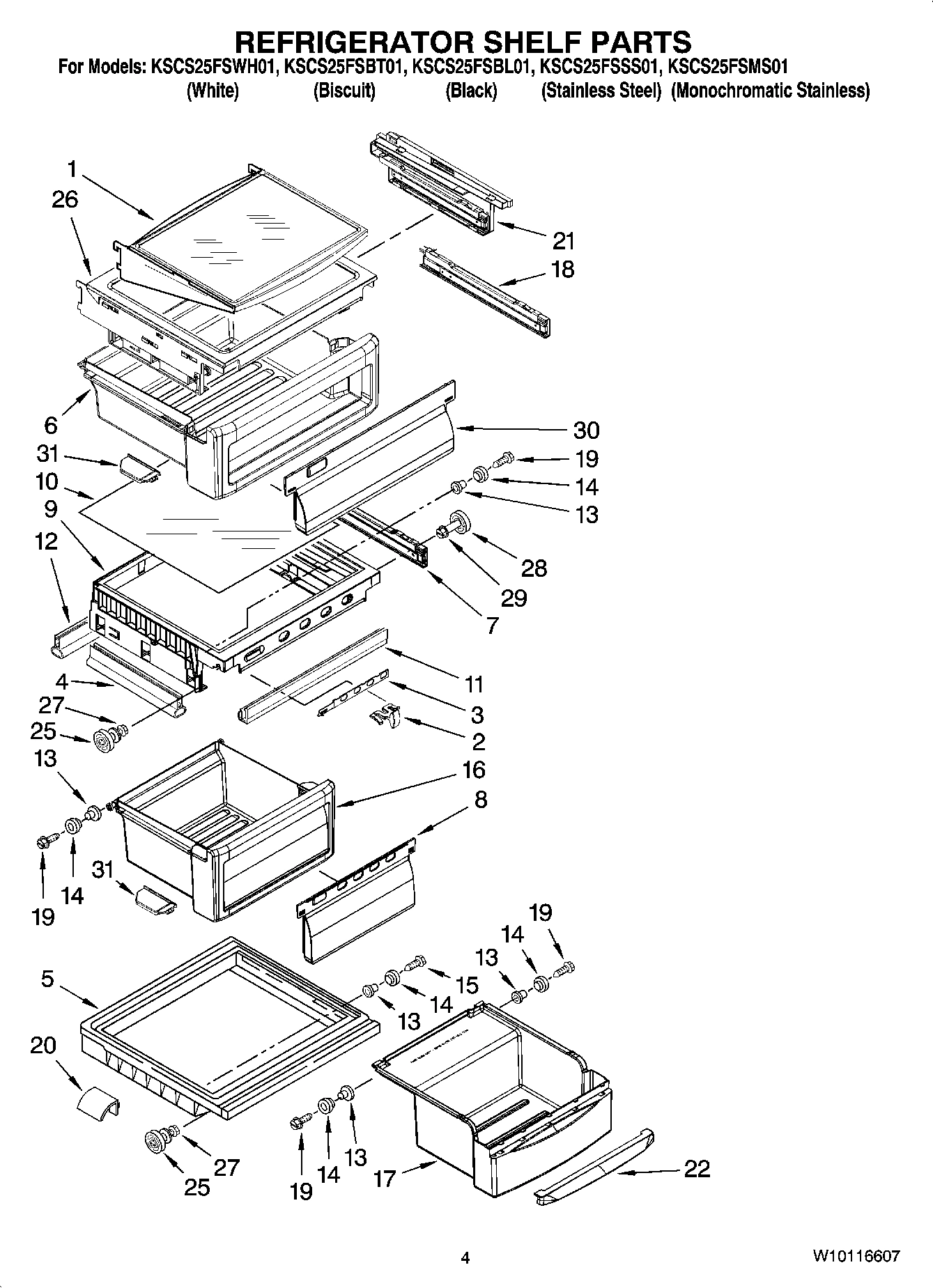 03 - REFRIGERATOR SHELF PARTS