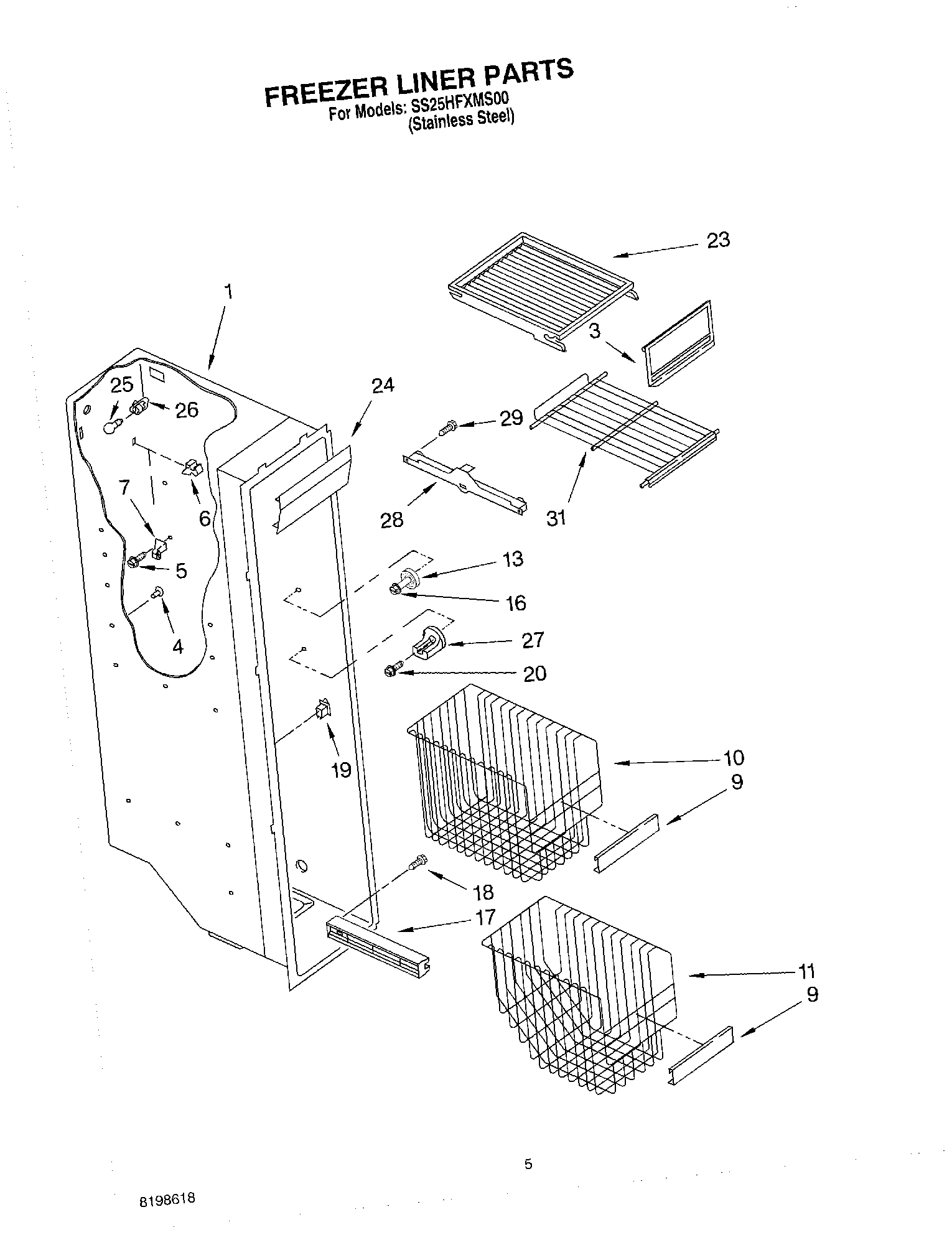 04 - FREEZER LINER PARTS