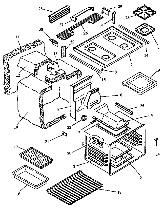 02 - MAIN TOP AND OVEN ASSY