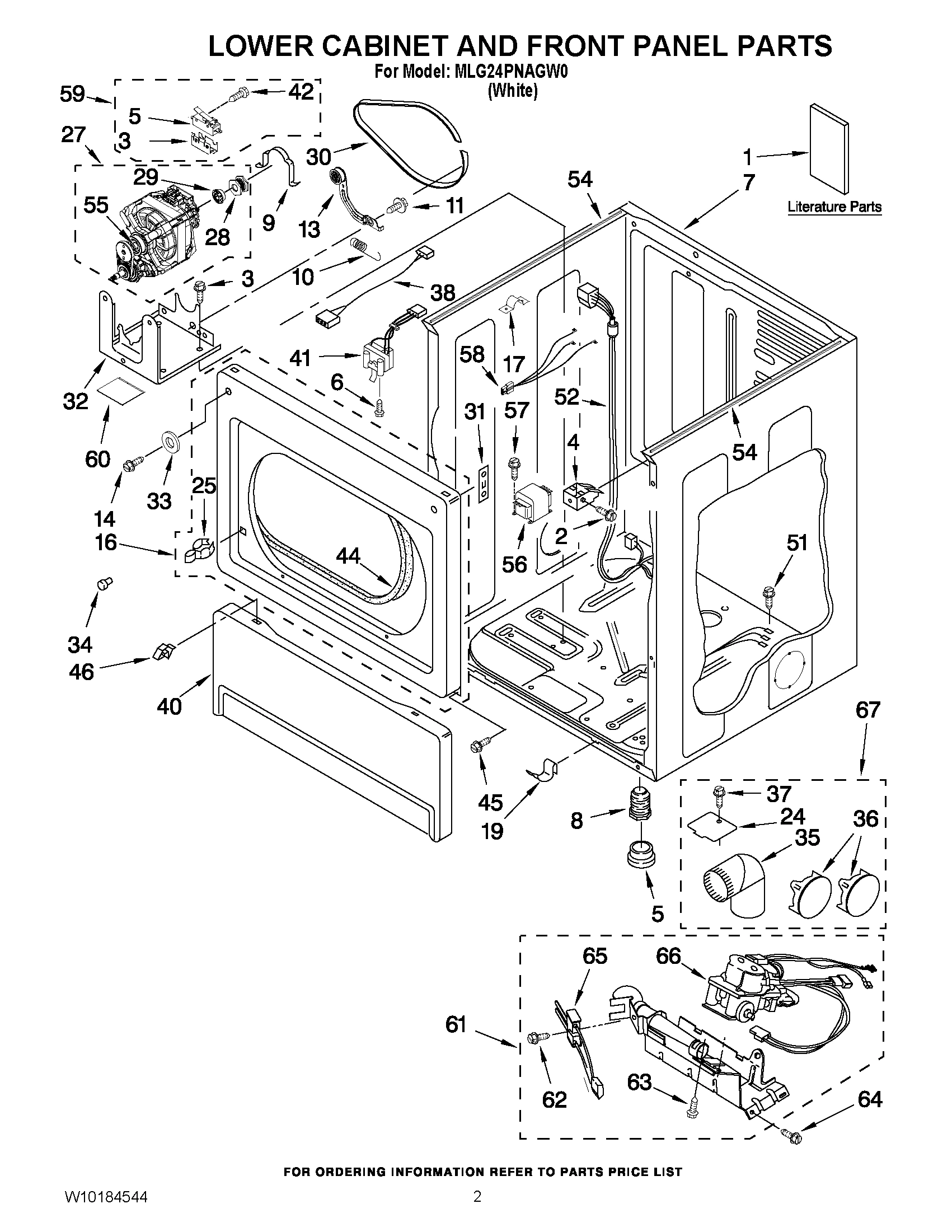 01 - LOWER CABINET AND FRONT PANEL PARTS
