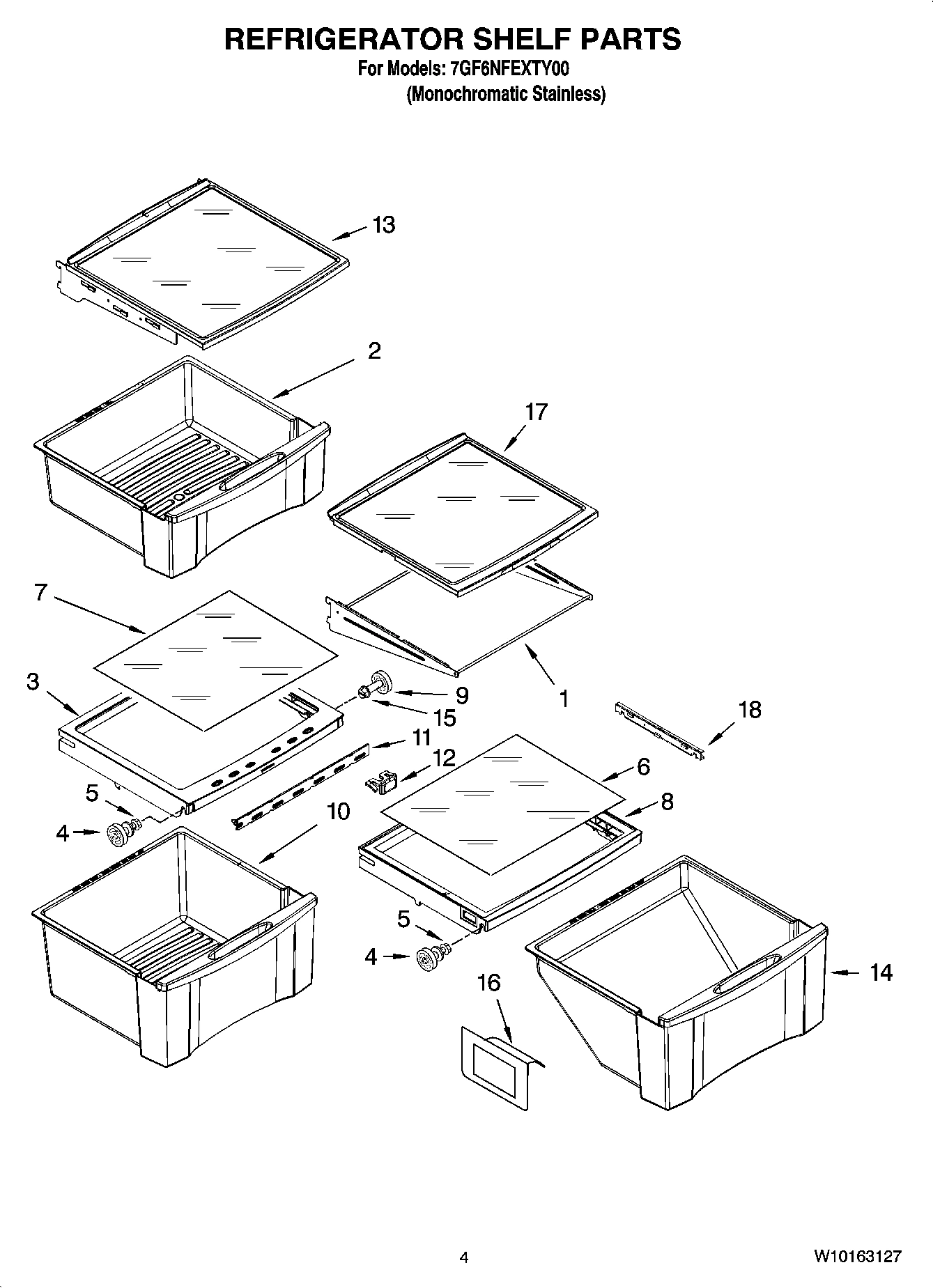 03 - REFRIGERATOR SHELF PARTS