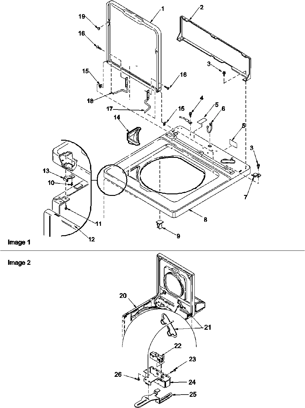 03 - CABINET TOP, LOADING DOOR & DOOR SWITCH
