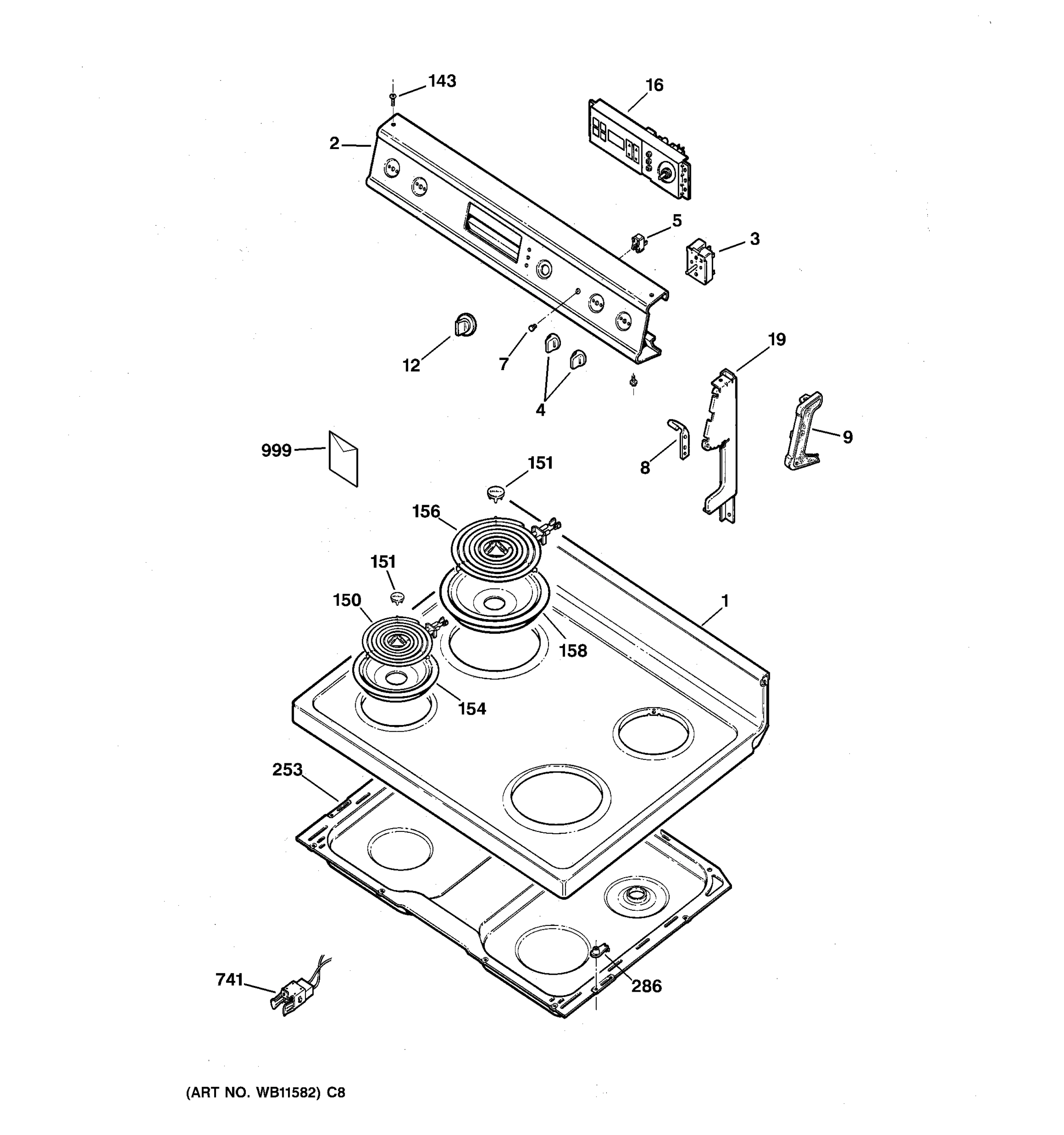 CONTROL PANEL & COOKTOP
