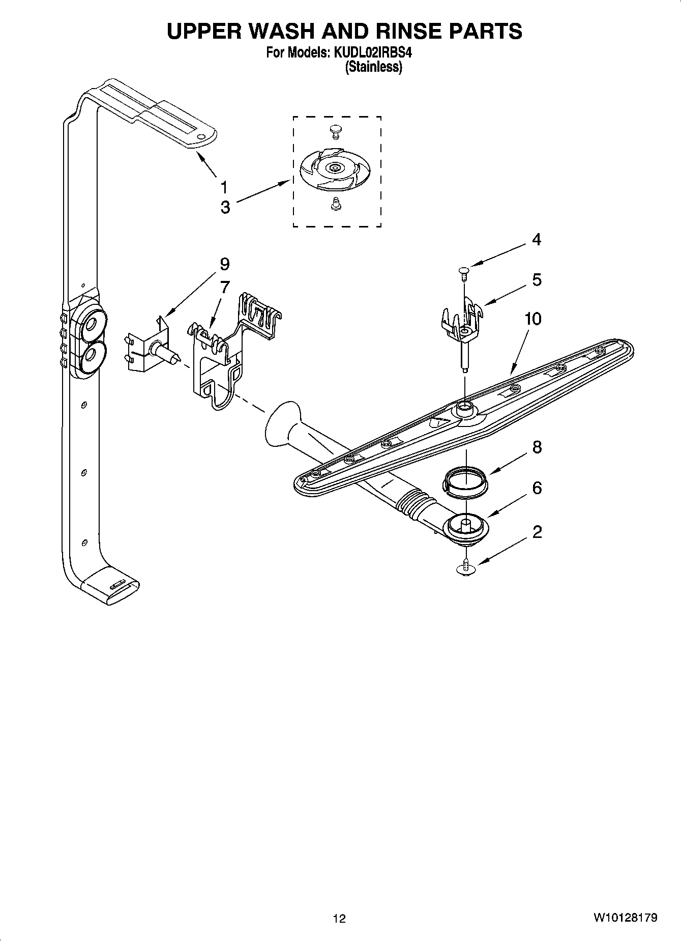 10 - UPPER WASH AND RINSE PARTS