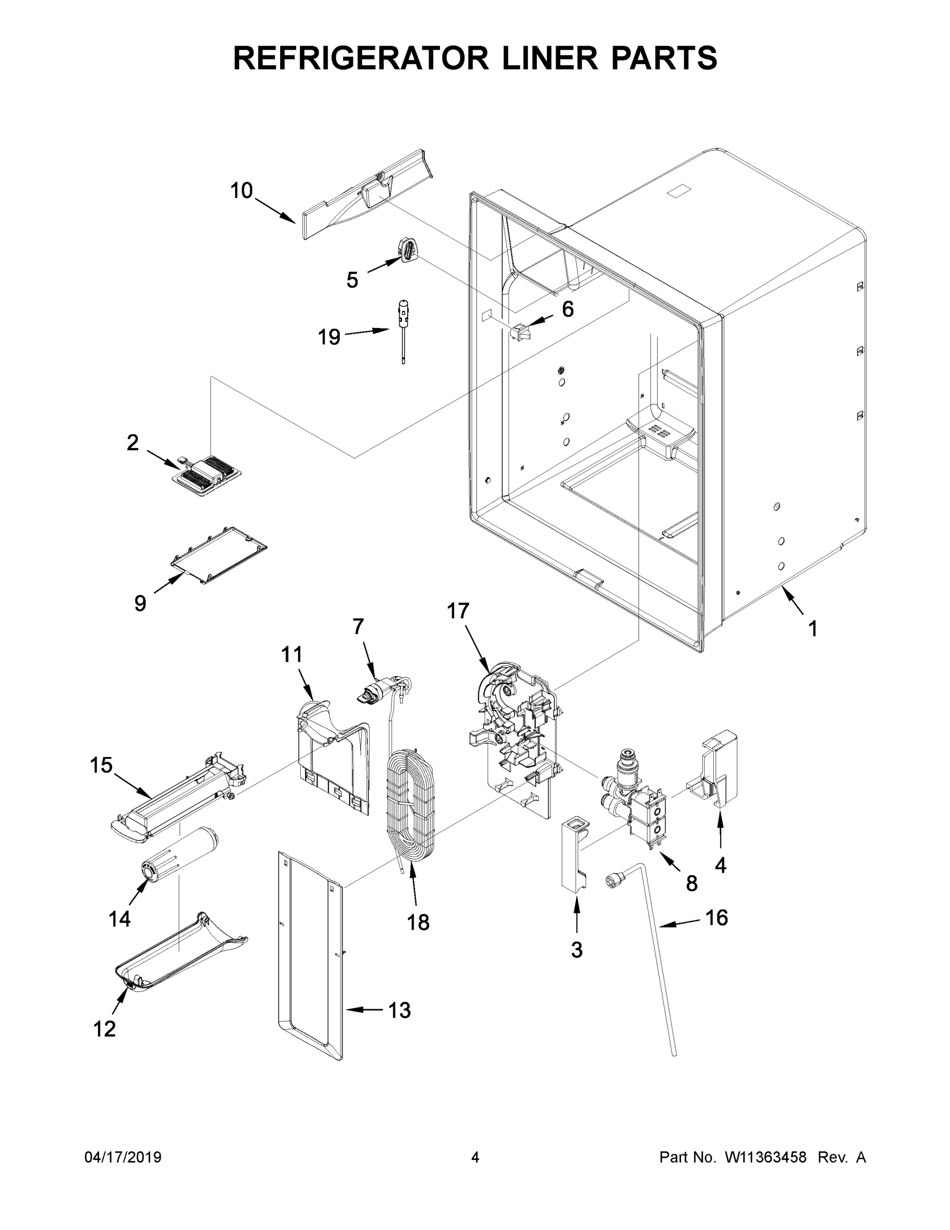 03 - REFRIGERATOR LINER PARTS