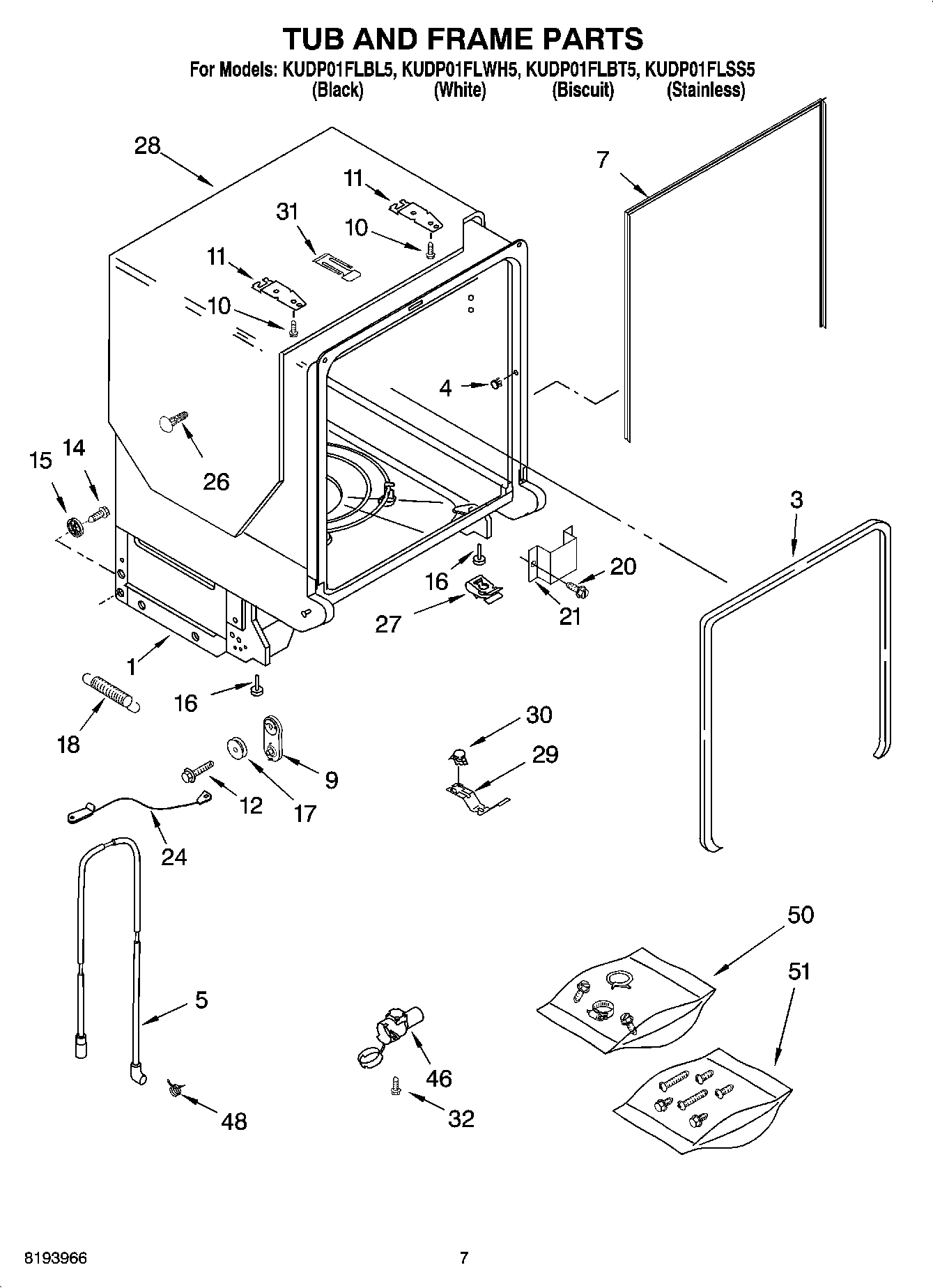 07 - TUB AND FRAME PARTS