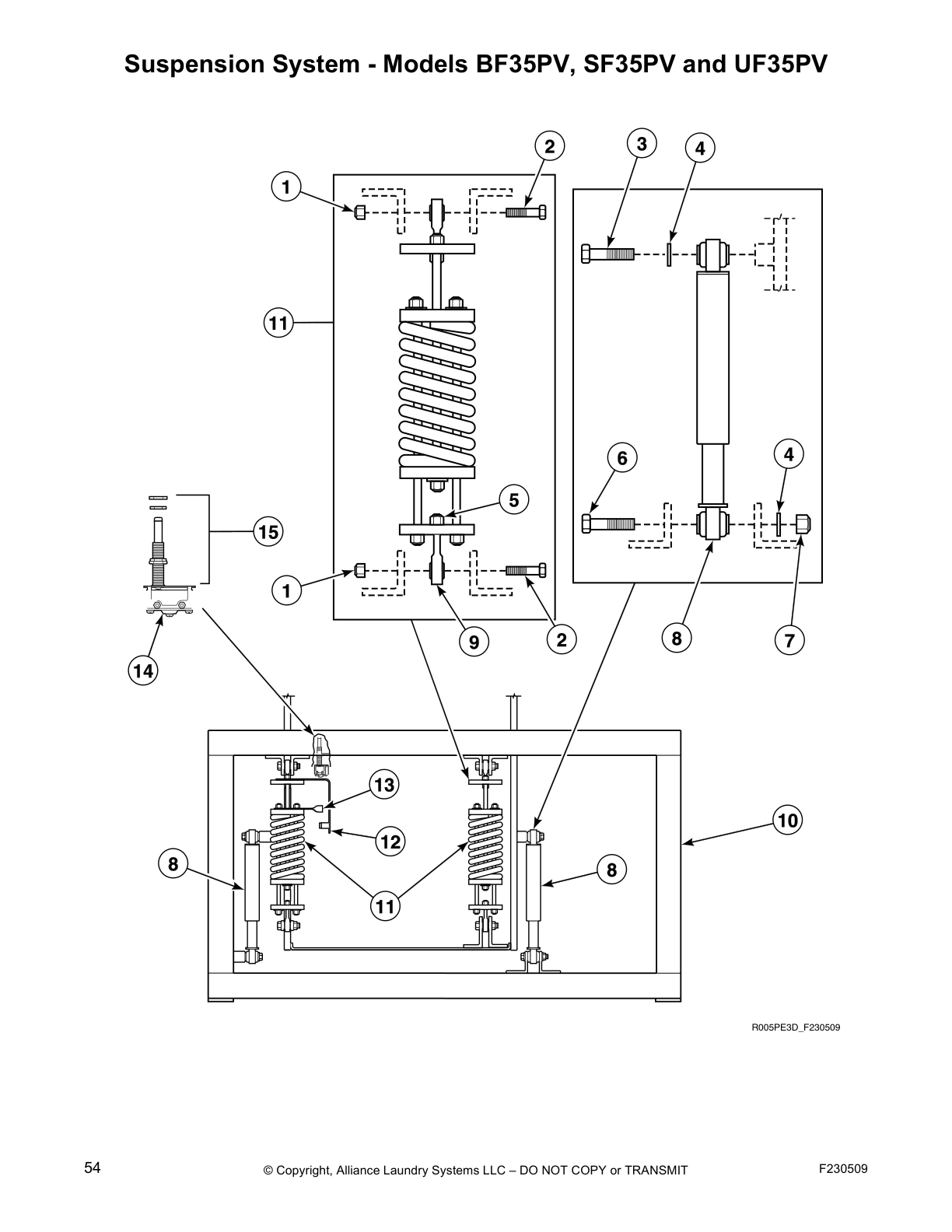 Suspension System - Models BF35PV, SF35PV and UF35PV