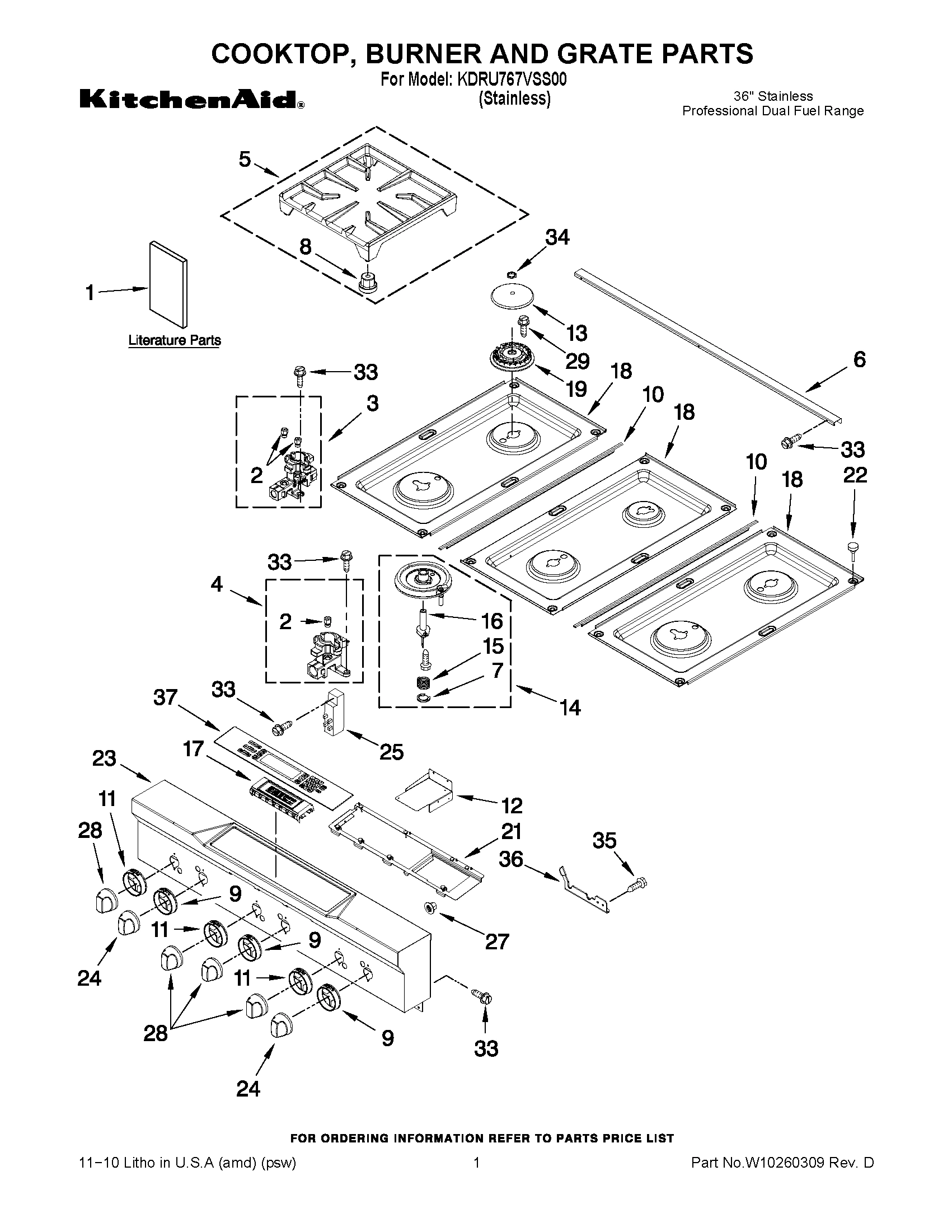 01 - COOKTOP, BURNER AND GRATE PARTS