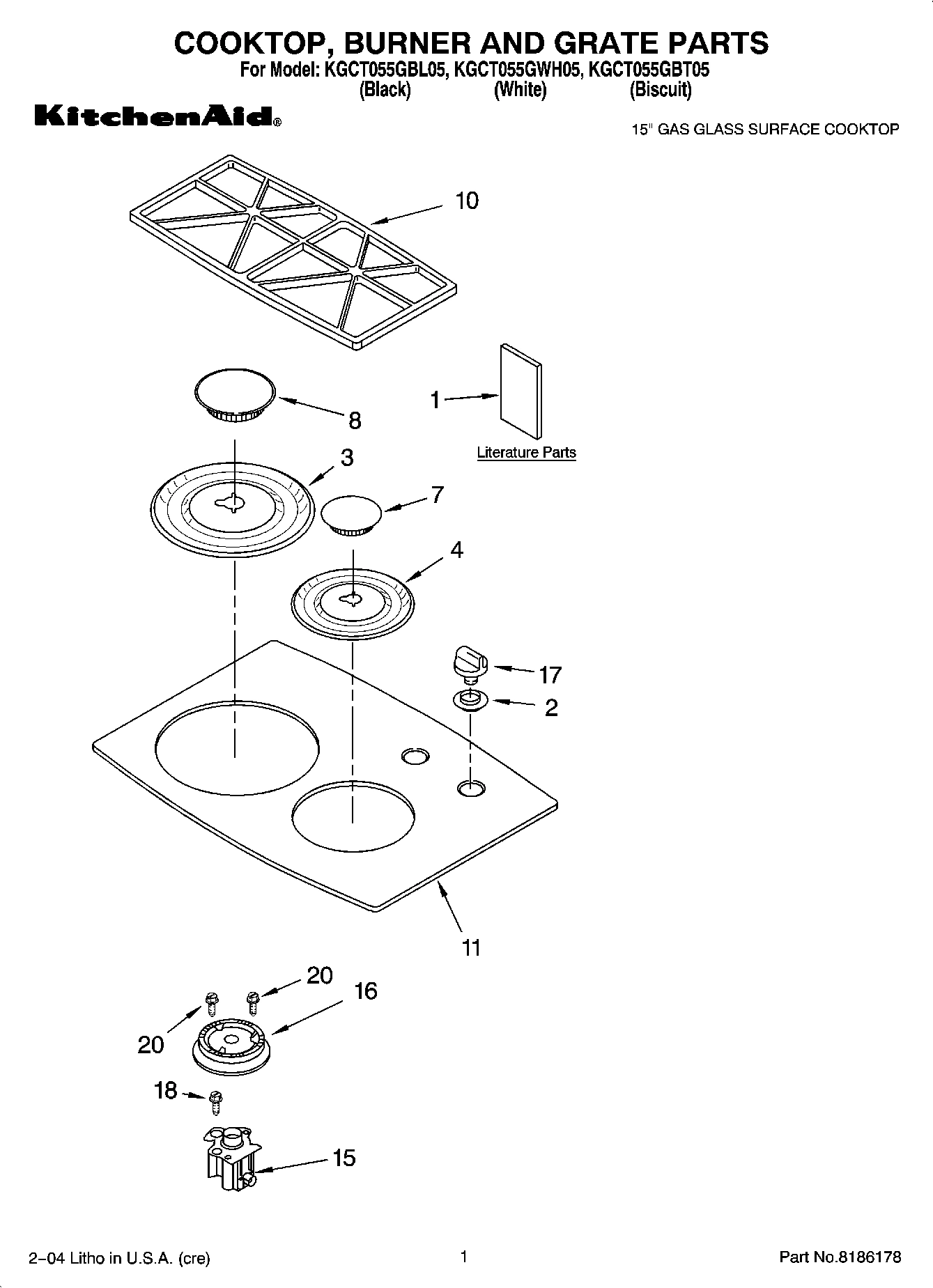 01 - COOKTOP, BURNER AND GRATE PARTS