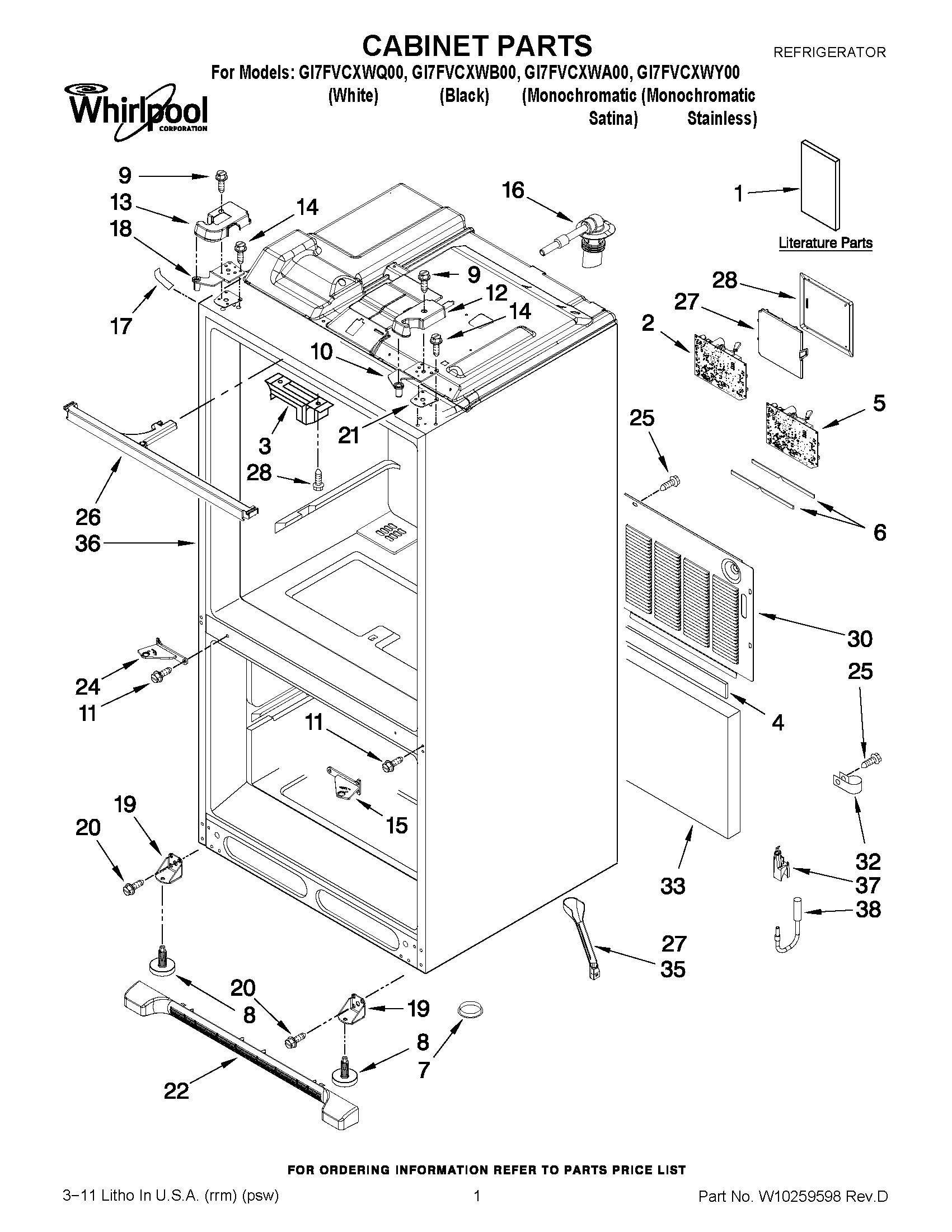 01 - CABINET PARTS
