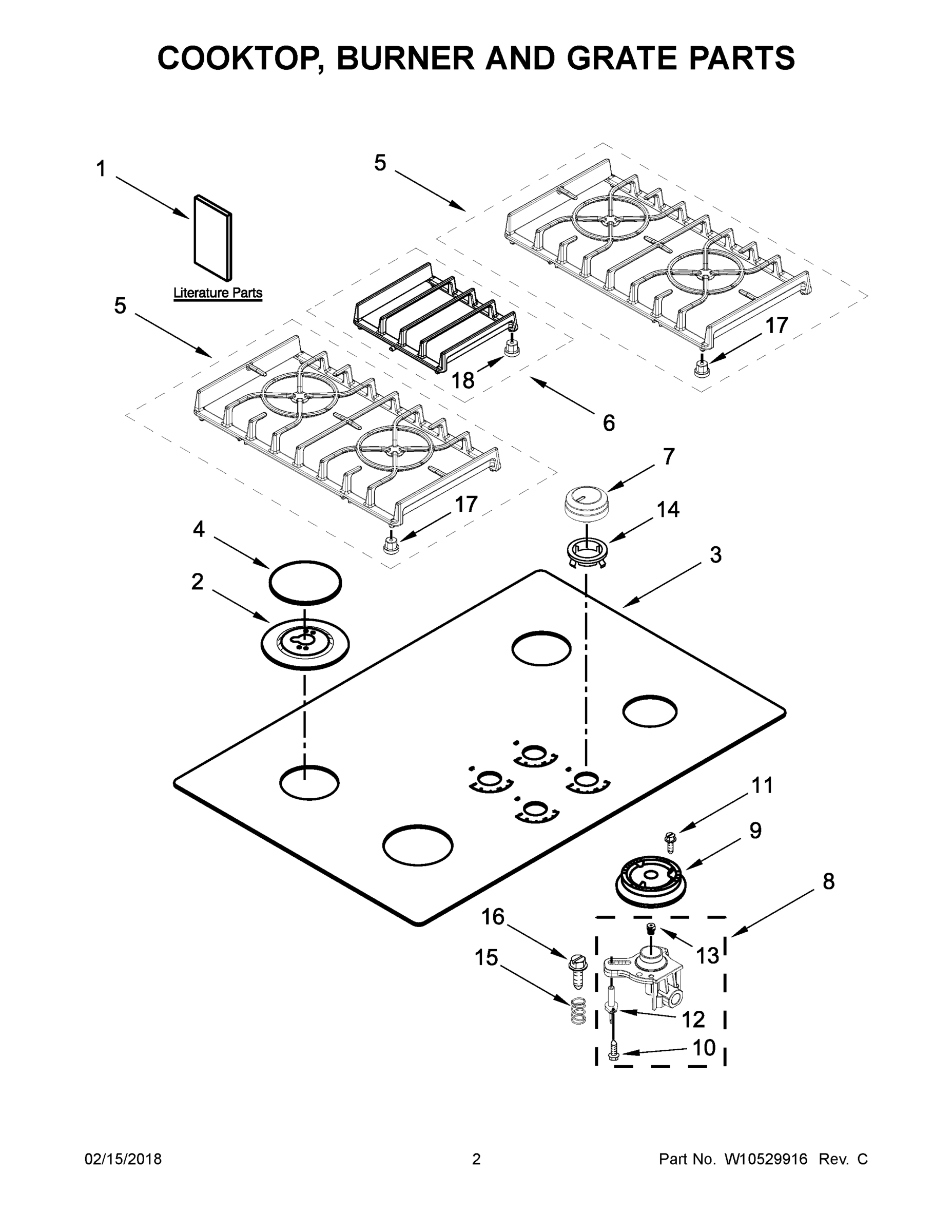 02 - COOKTOP, BURNER AND GRATE PARTS