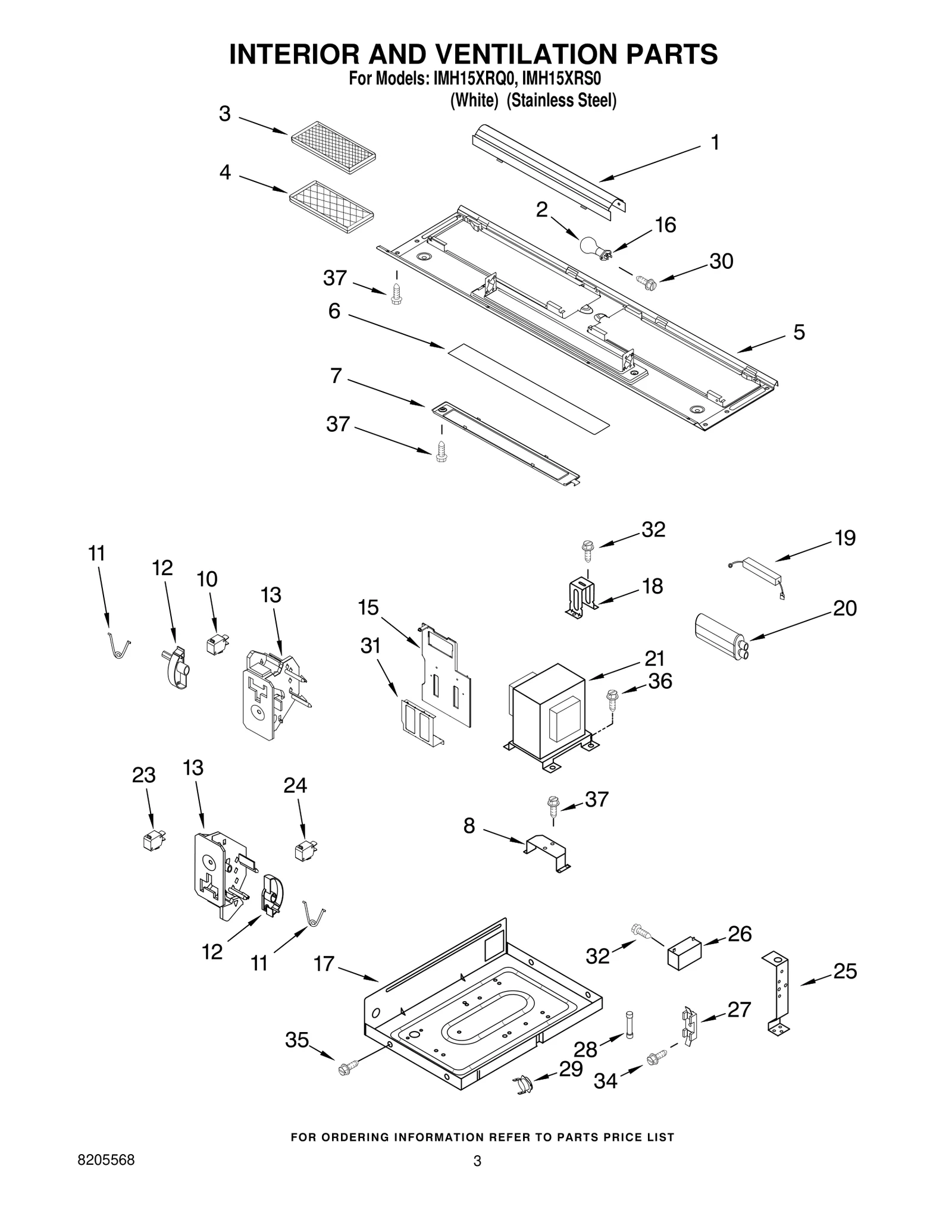 INTERIOR AND VENTILATION PARTS