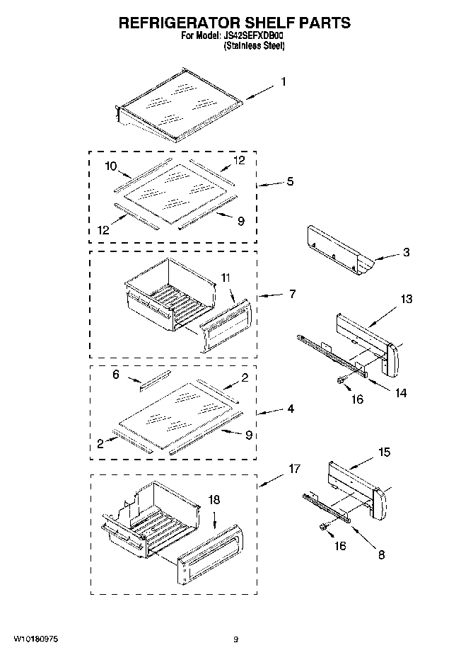 07 - REFRIGERATOR SHELF PARTS