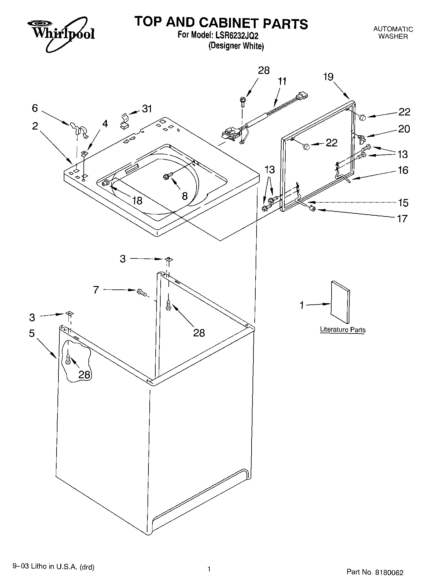 01 - TOP AND CABINET PARTS
