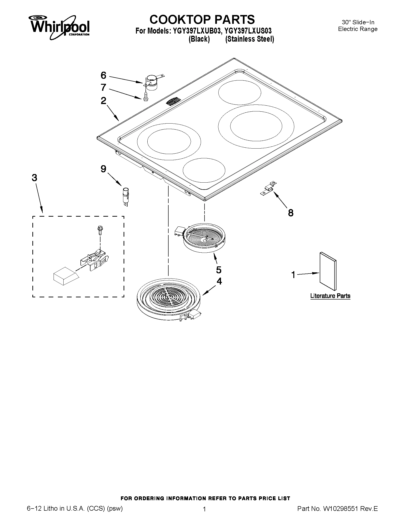 01 - COOKTOP PARTS