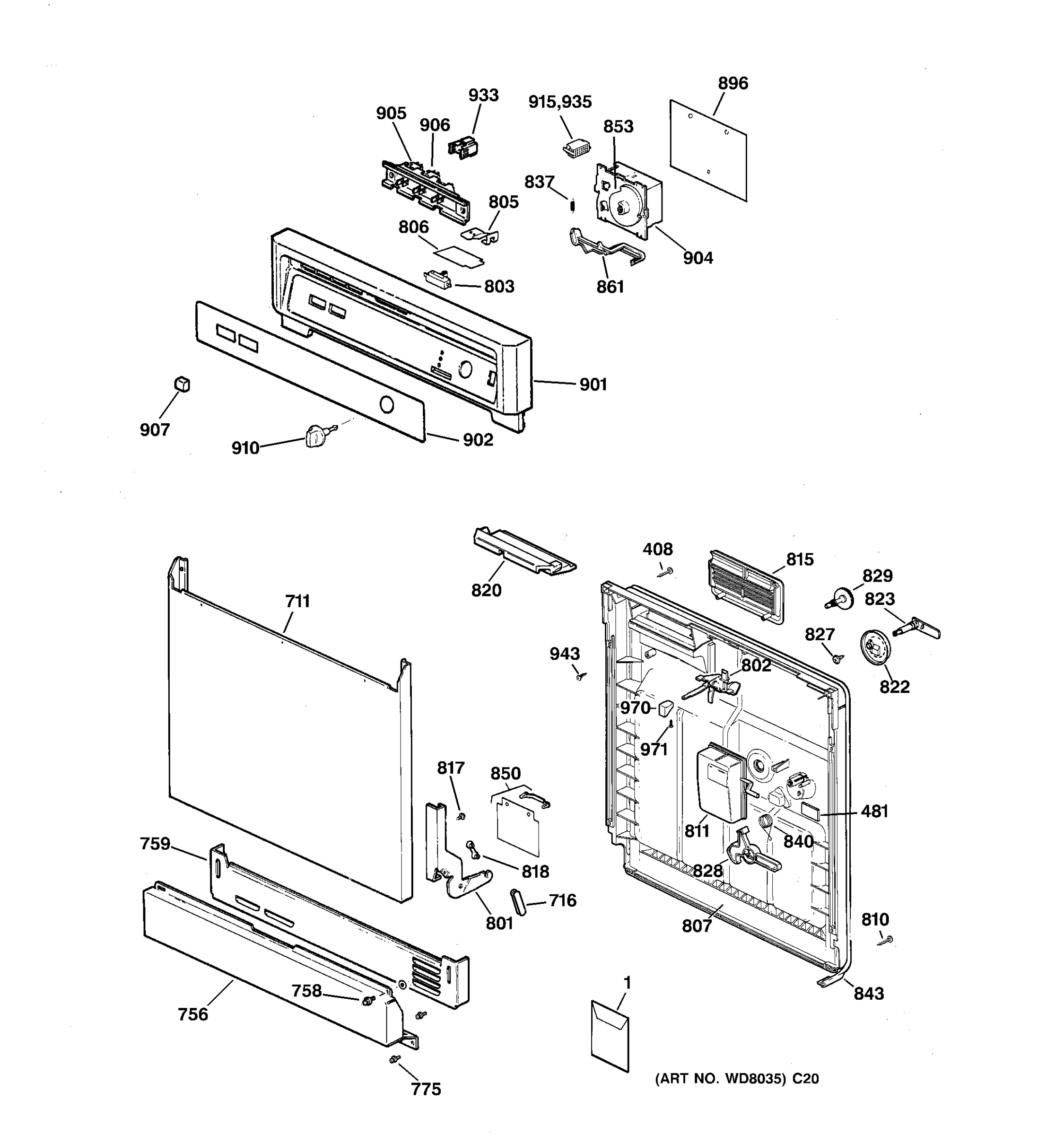 ESCUTCHEON & DOOR ASSEMBLY