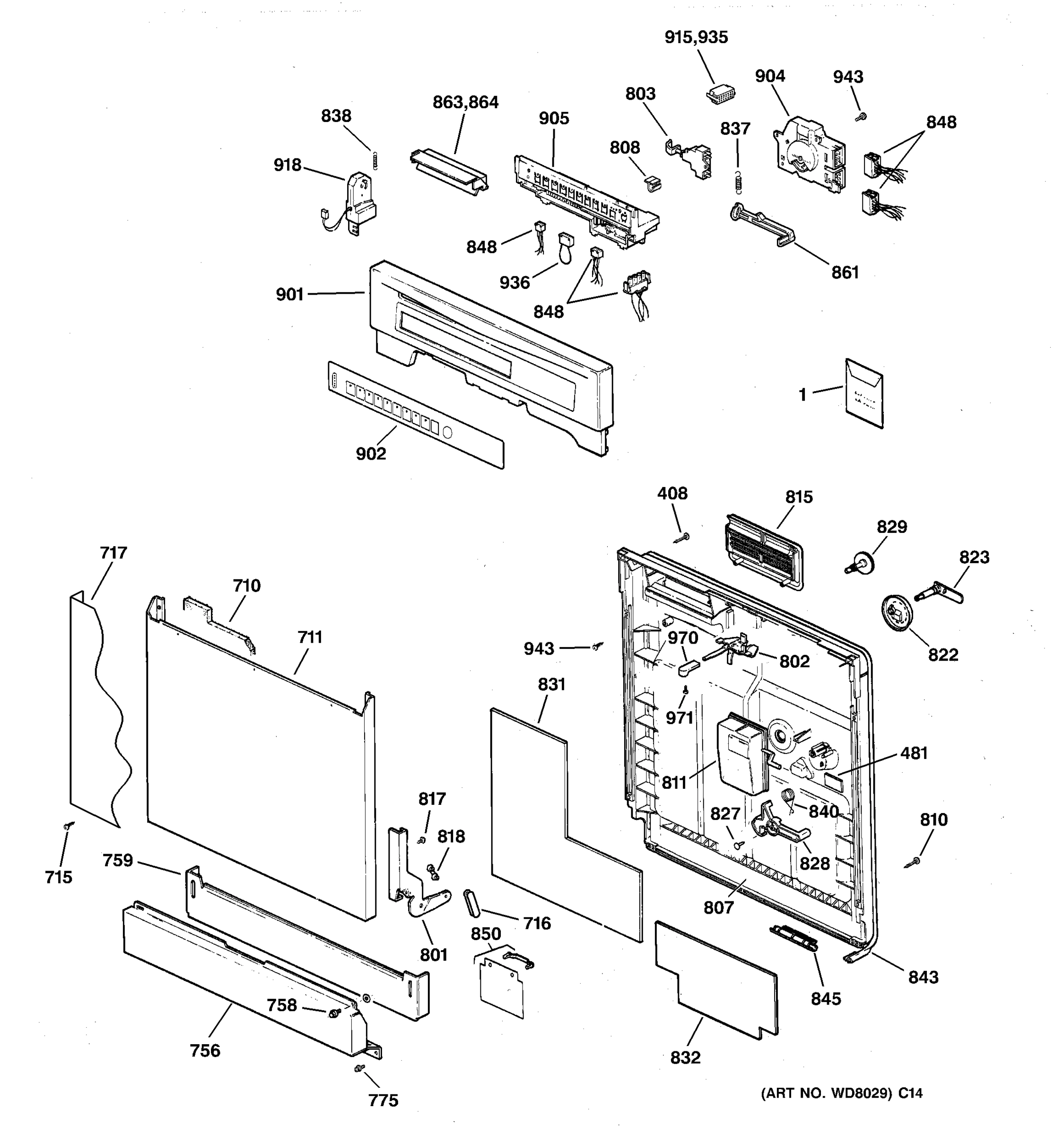 ESCUTCHEON & DOOR ASSEMBLY