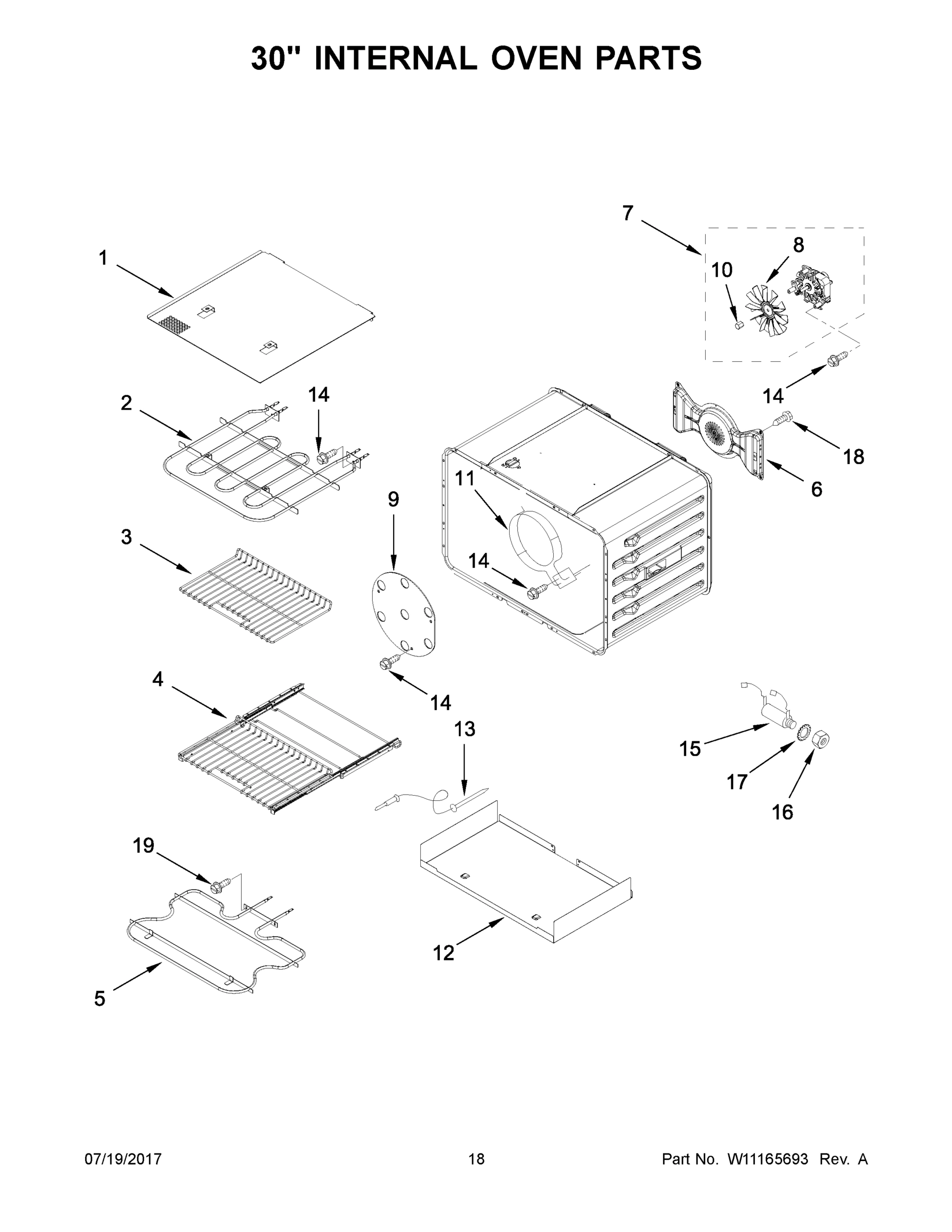 10 - 30" INTERNAL OVEN PARTS