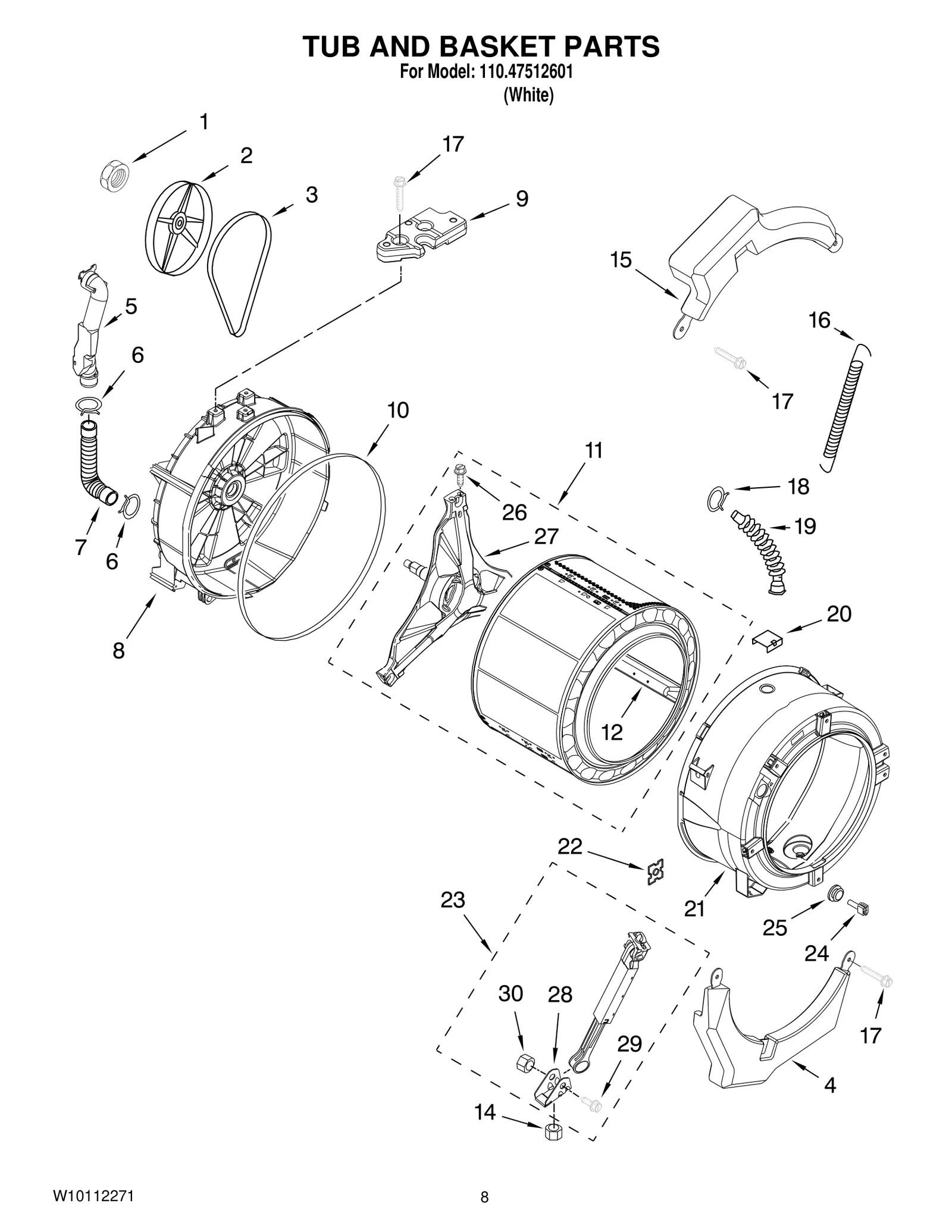 TUB AND BASKET PARTS