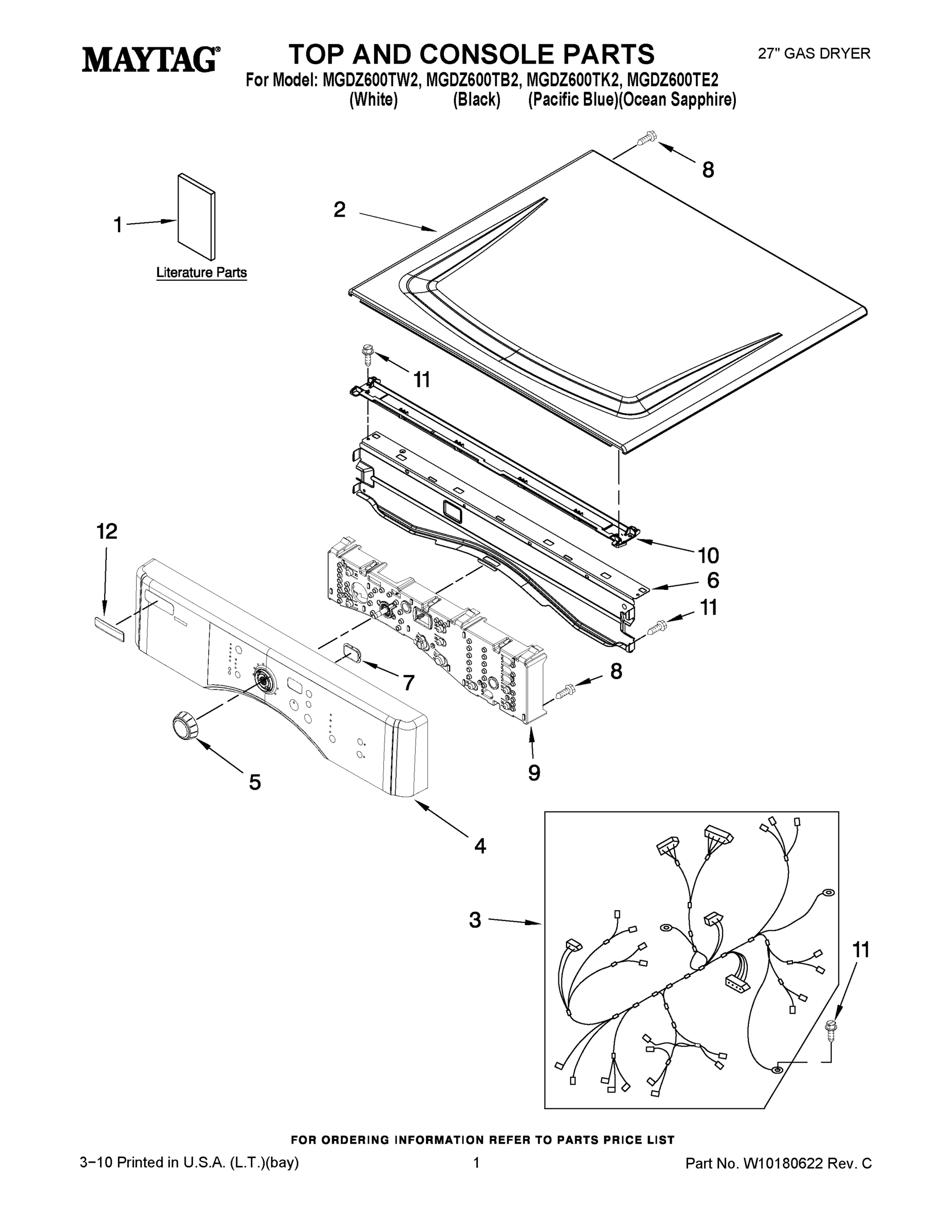 01 - TOP AND CONSOLE PARTS