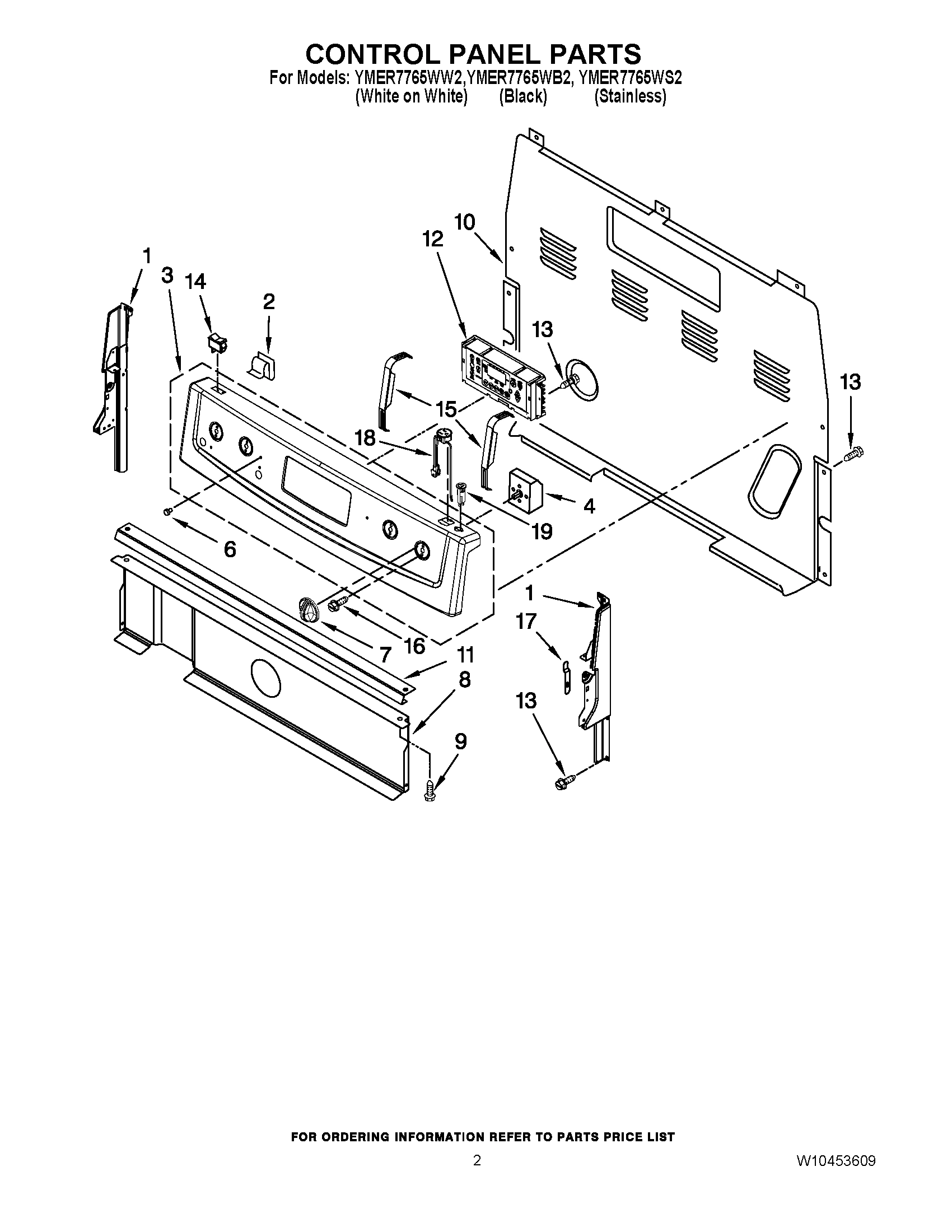 02 - CONTROL PANEL PARTS