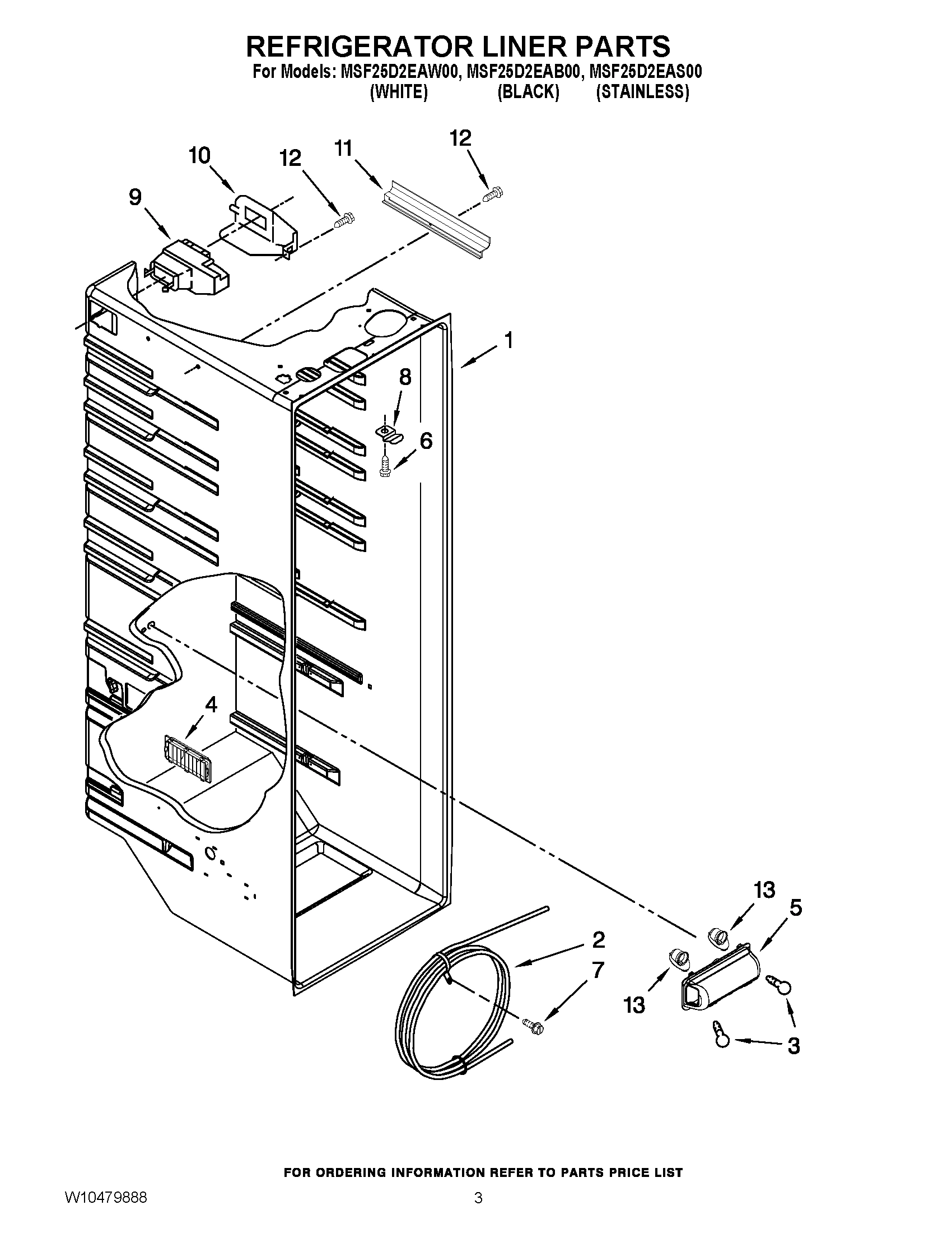 02 - REFRIGERATOR LINER PARTS