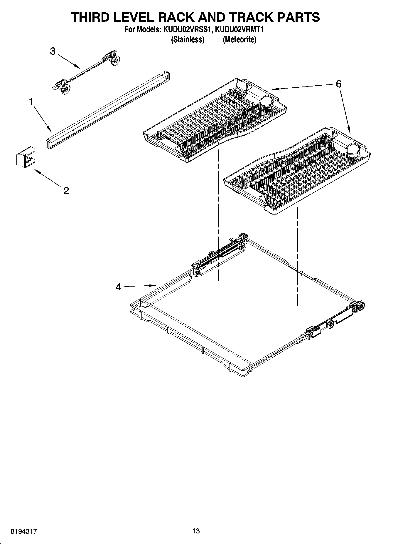 10 - THIRD LEVEL RACK AND TRACK PARTS