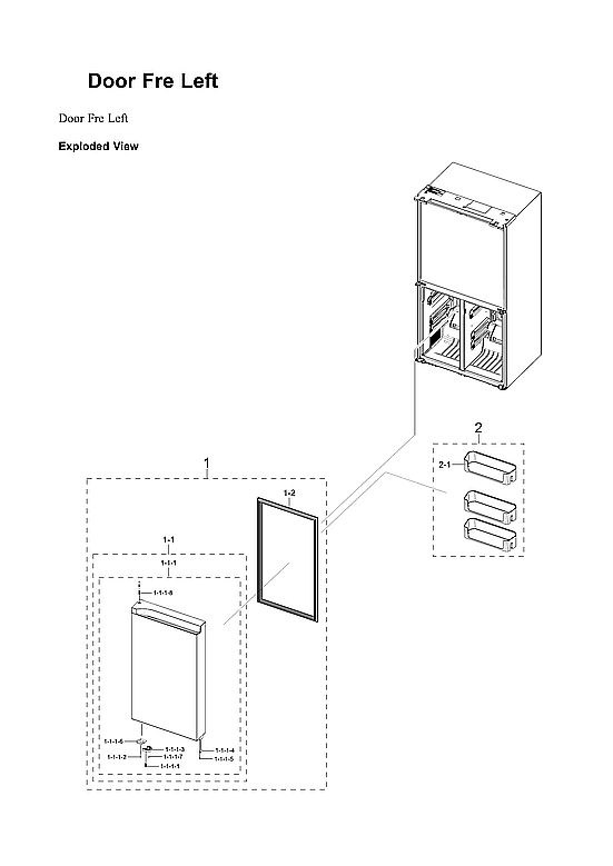 Left Freezer Door Parts