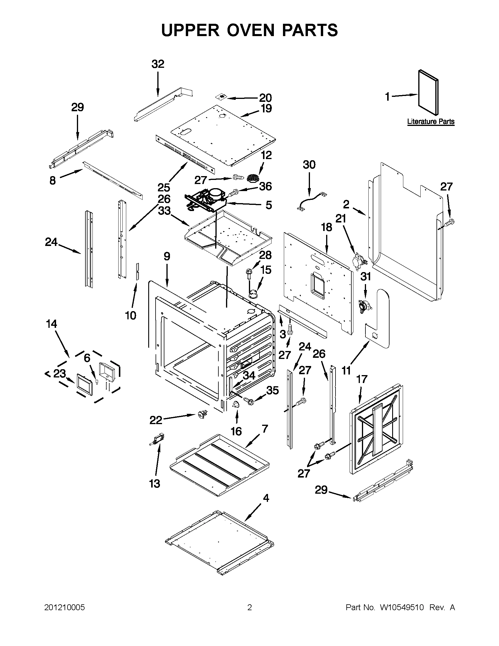 01 - UPPER OVEN PARTS