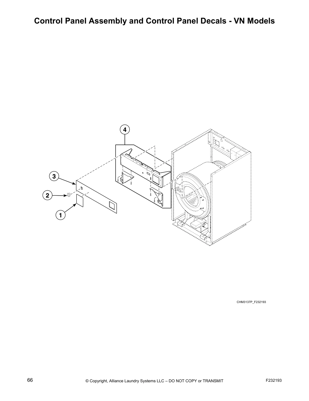 Control Panel Assembly and Control Panel Decals - VN Models