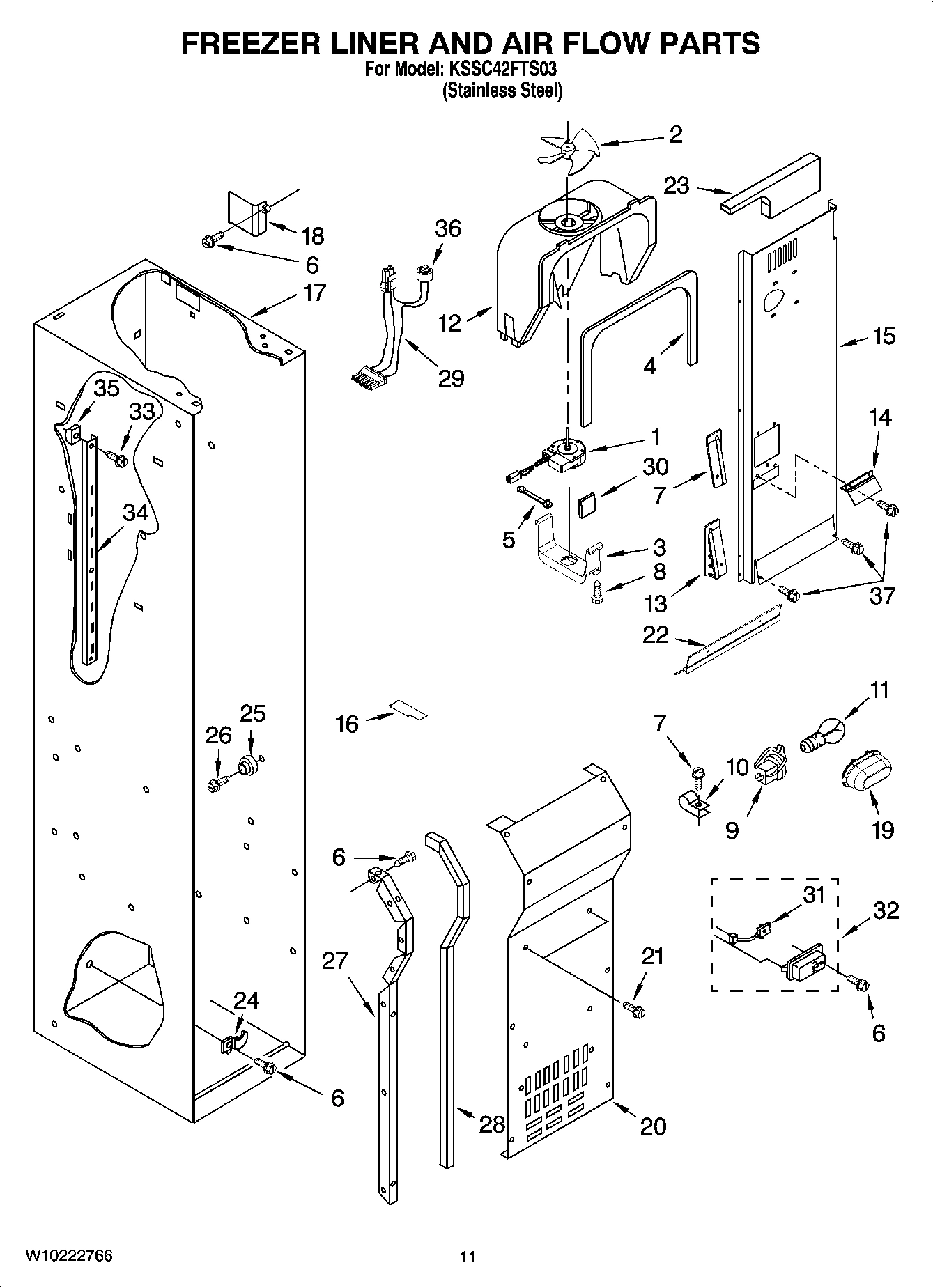 08 - FREEZER LINER AND AIR FLOW PARTS